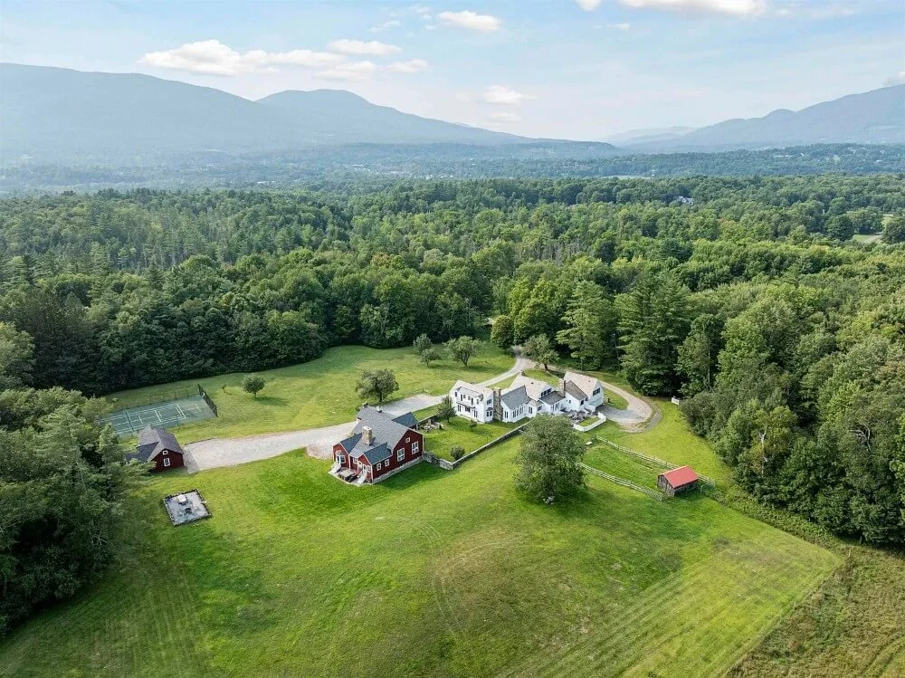 Boorn Brook Farm 1890 Farmhouse Manchester Vermont - 35 - aerial view.jpg