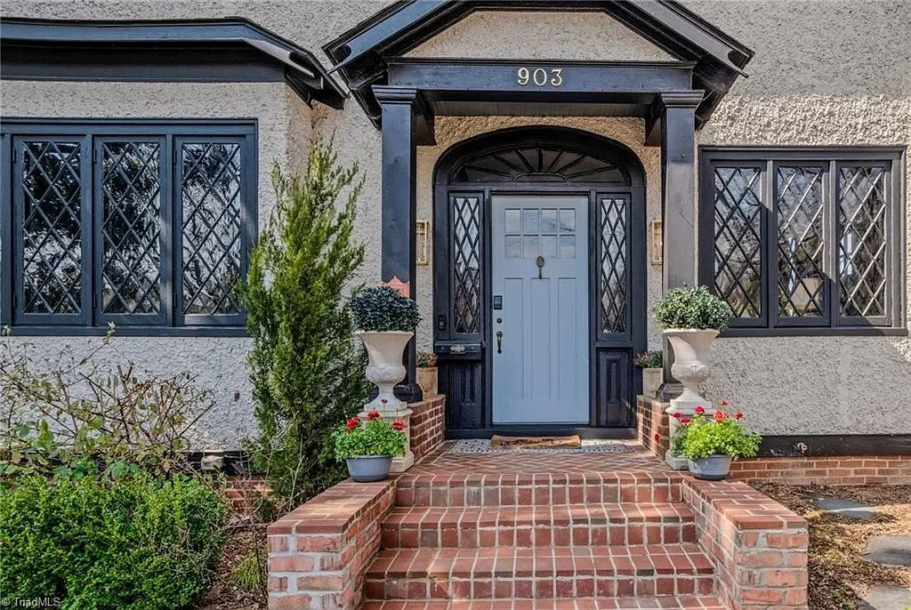 William S Shepherd House 1915 Tudor Winston Salem North Carolina - 2 - front door.webp