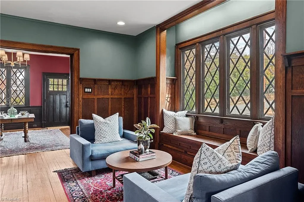 William S Shepherd House 1915 Tudor Winston Salem North Carolina - 8 - living room.webp