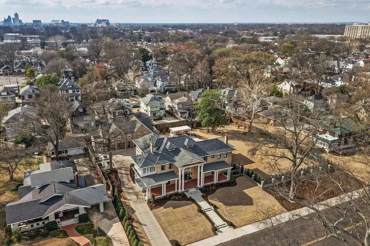 1920 Classical Revival house Memphis Tennessee - 38 - aerial view.webp