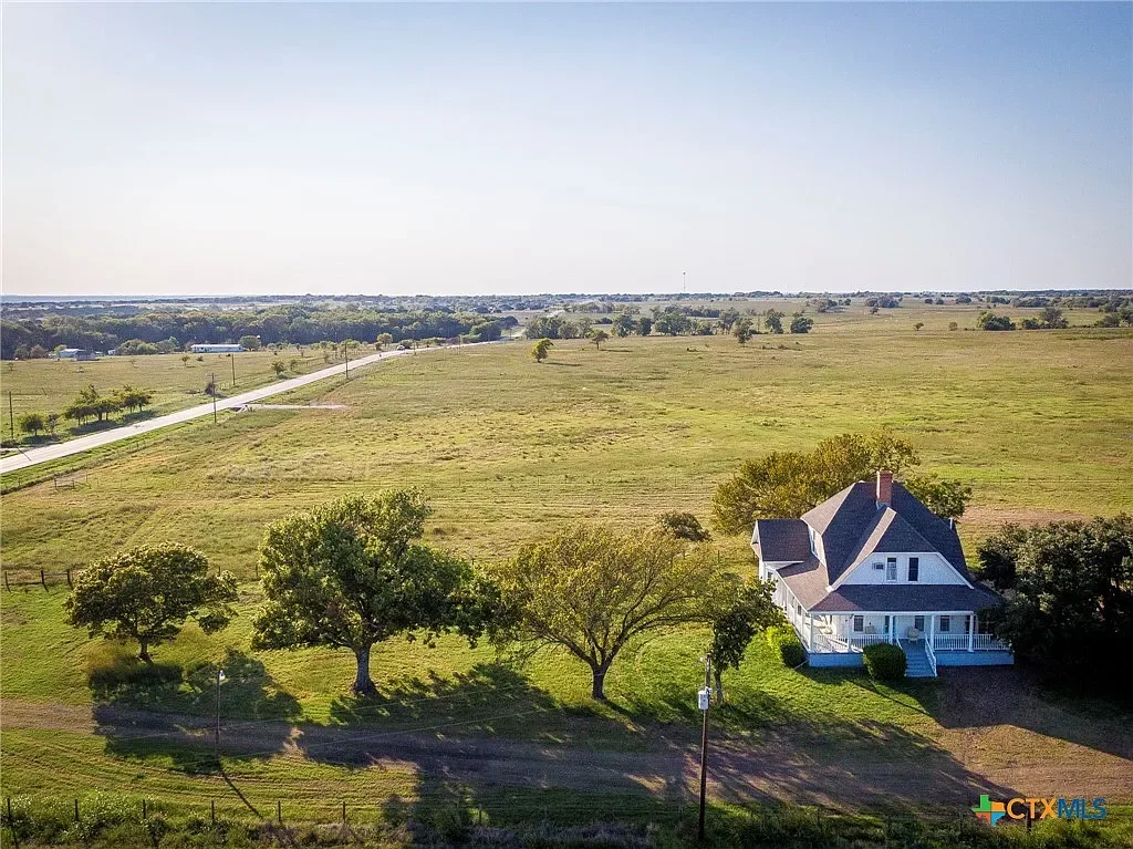 1914 Farmhouse Moody Texas - 32 - aerial view.webp