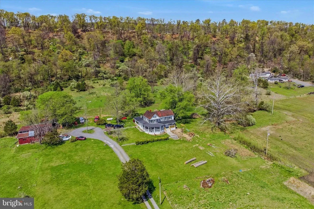 1888 Farmhouse Berkeley Springs West Virginia - 55 - aerial view.webp