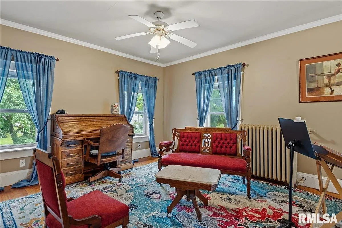 1840 Greek Revival house Jacksonville Illinois - 30 - office.webp