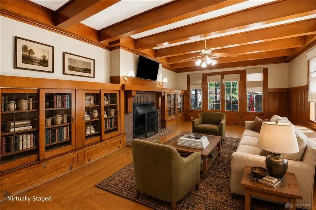 1907 English Tudor Revival house Dayton Ohio - 10 - library.webp