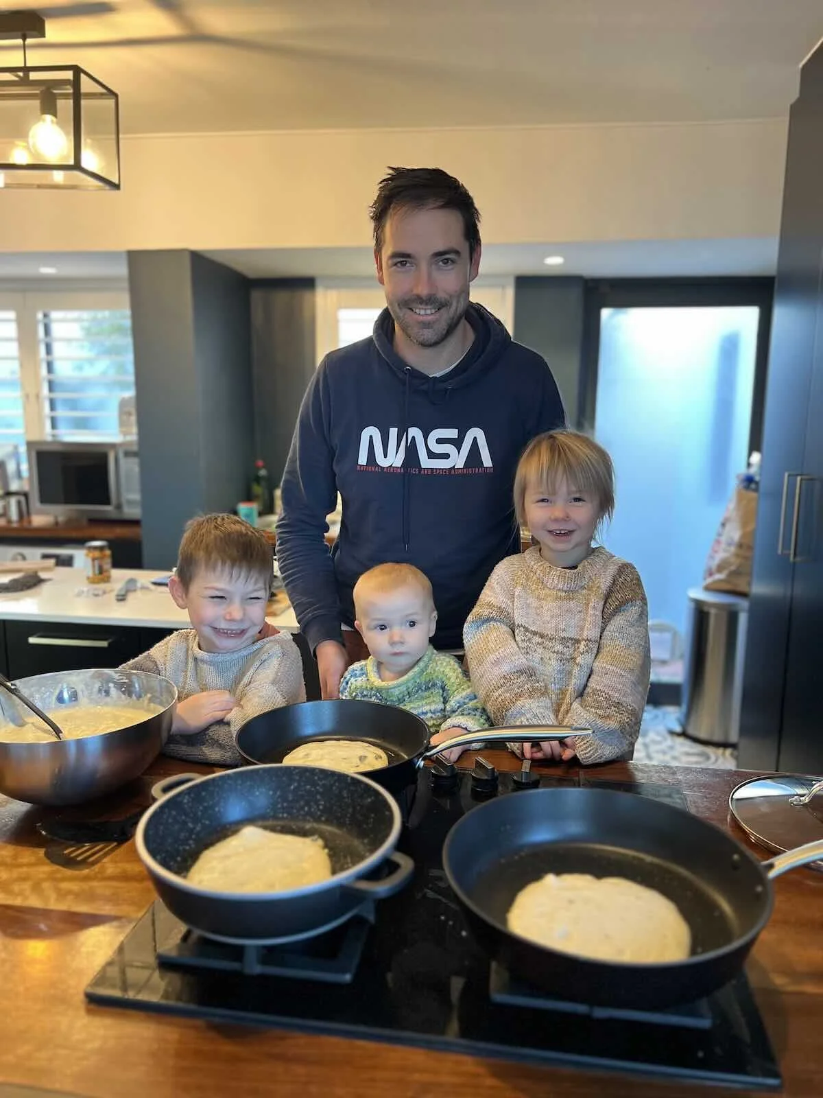MasterChef Winner Shawn Godfrey's children making flapjacks.jpeg