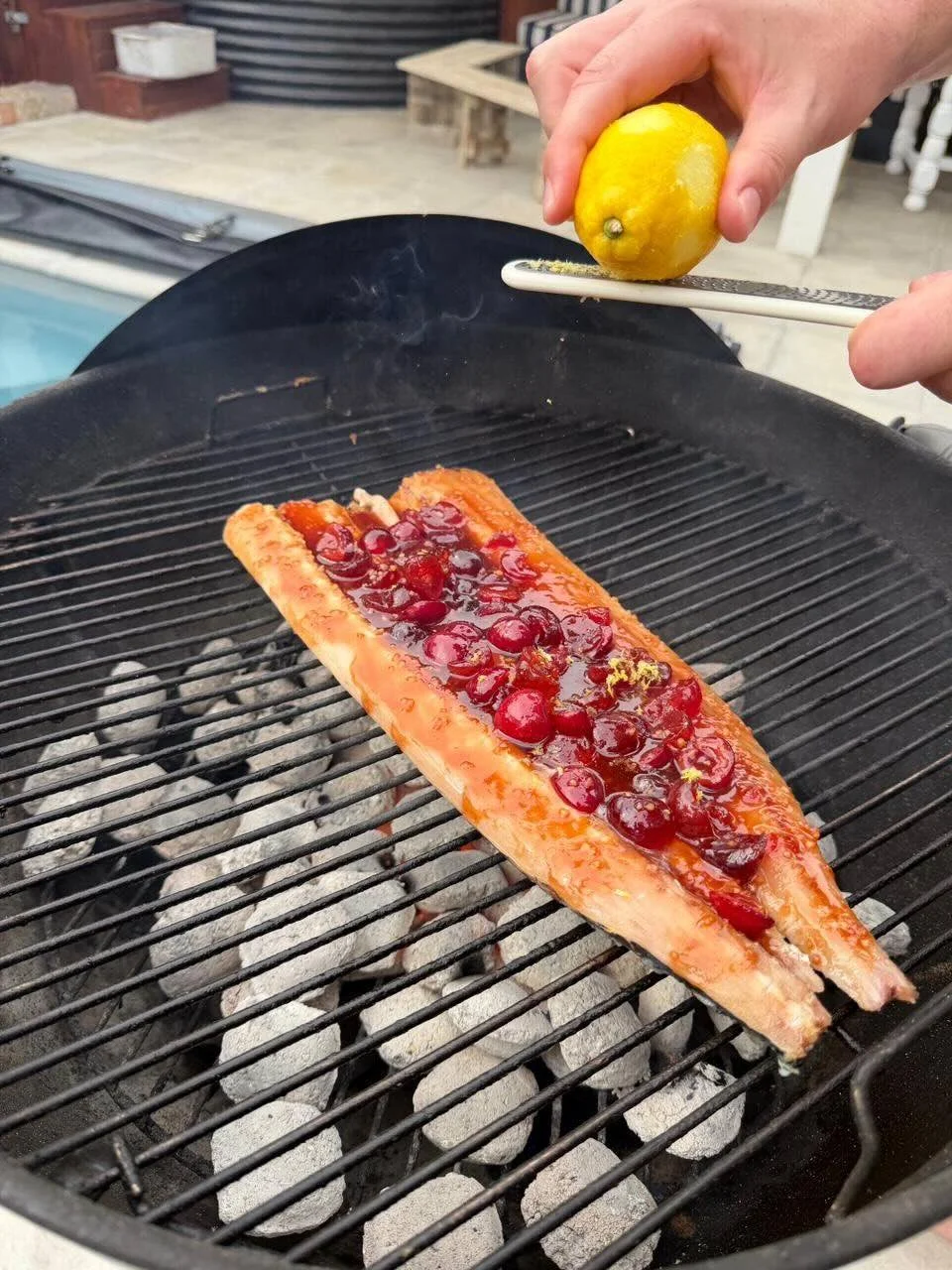 Cherry glazed braai snoek on the Weber.jpeg