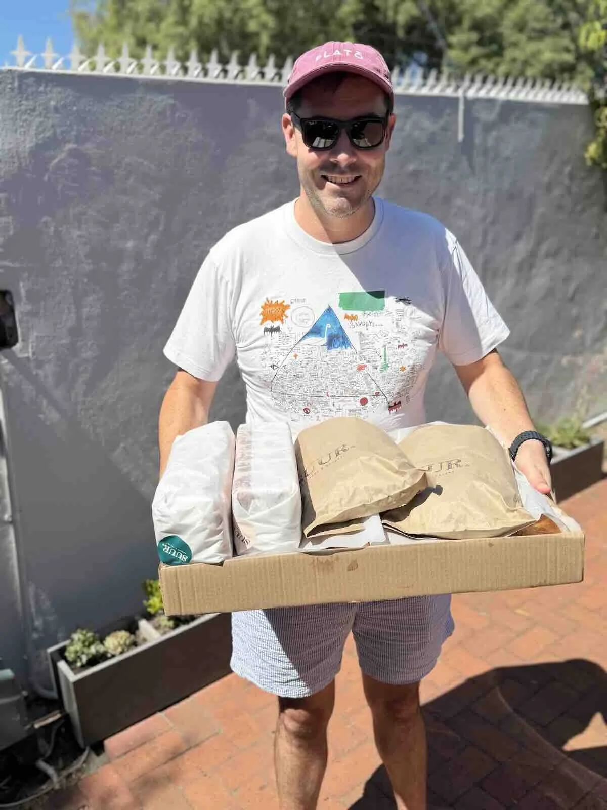 Shawn Godfrey with Suur breads
