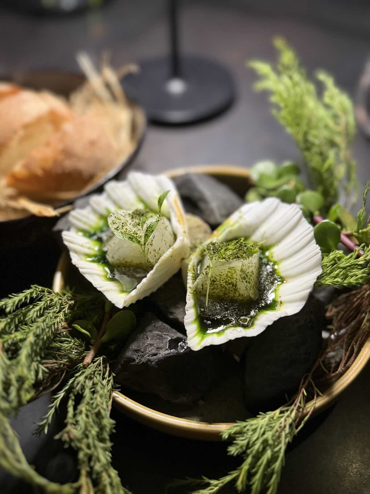 Terrarium Starter - Winter melon, Seaweed mignonette, Herb oil, Radish