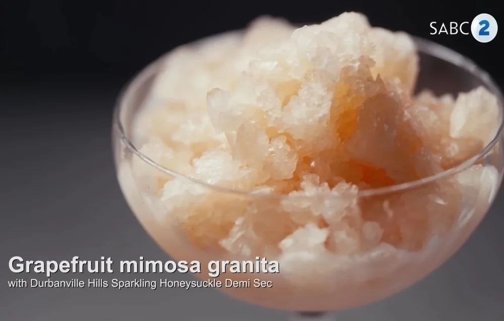 Refe's grapefruit mimosa granita with Durbanville Hills Sparkling Honeysuckle Demi Sec MasterchefS5E14.jpg