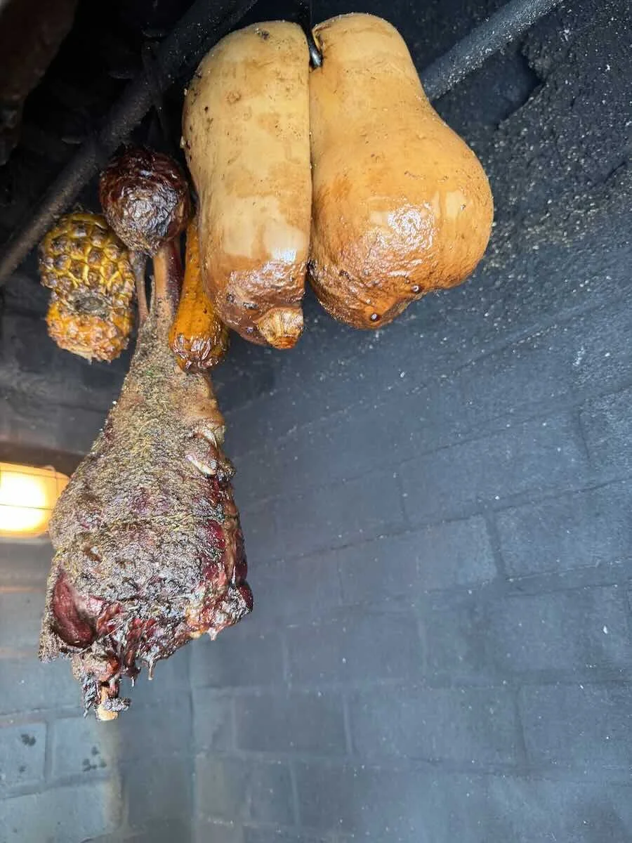 Whole Leg of Lamb Slow-Roasted Over an Open Fire