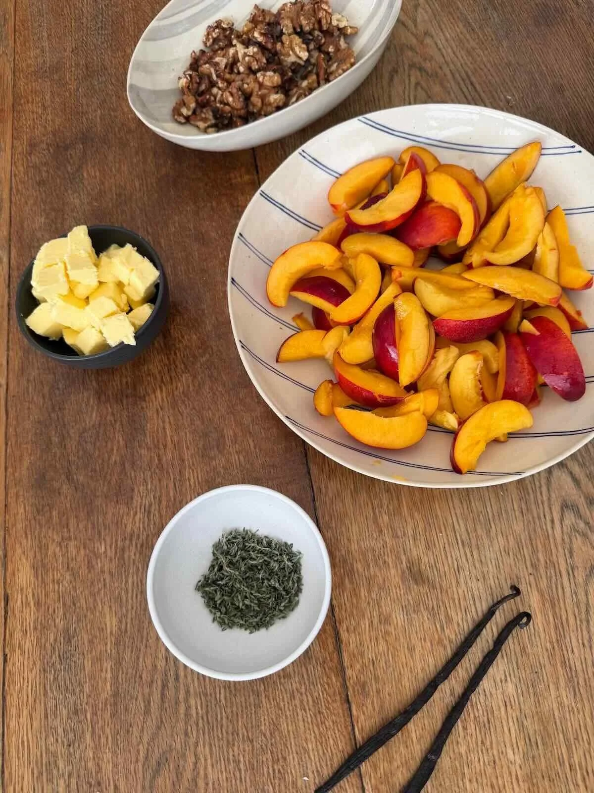 Stone fruit Nectarine Tarte Tatin ingredients