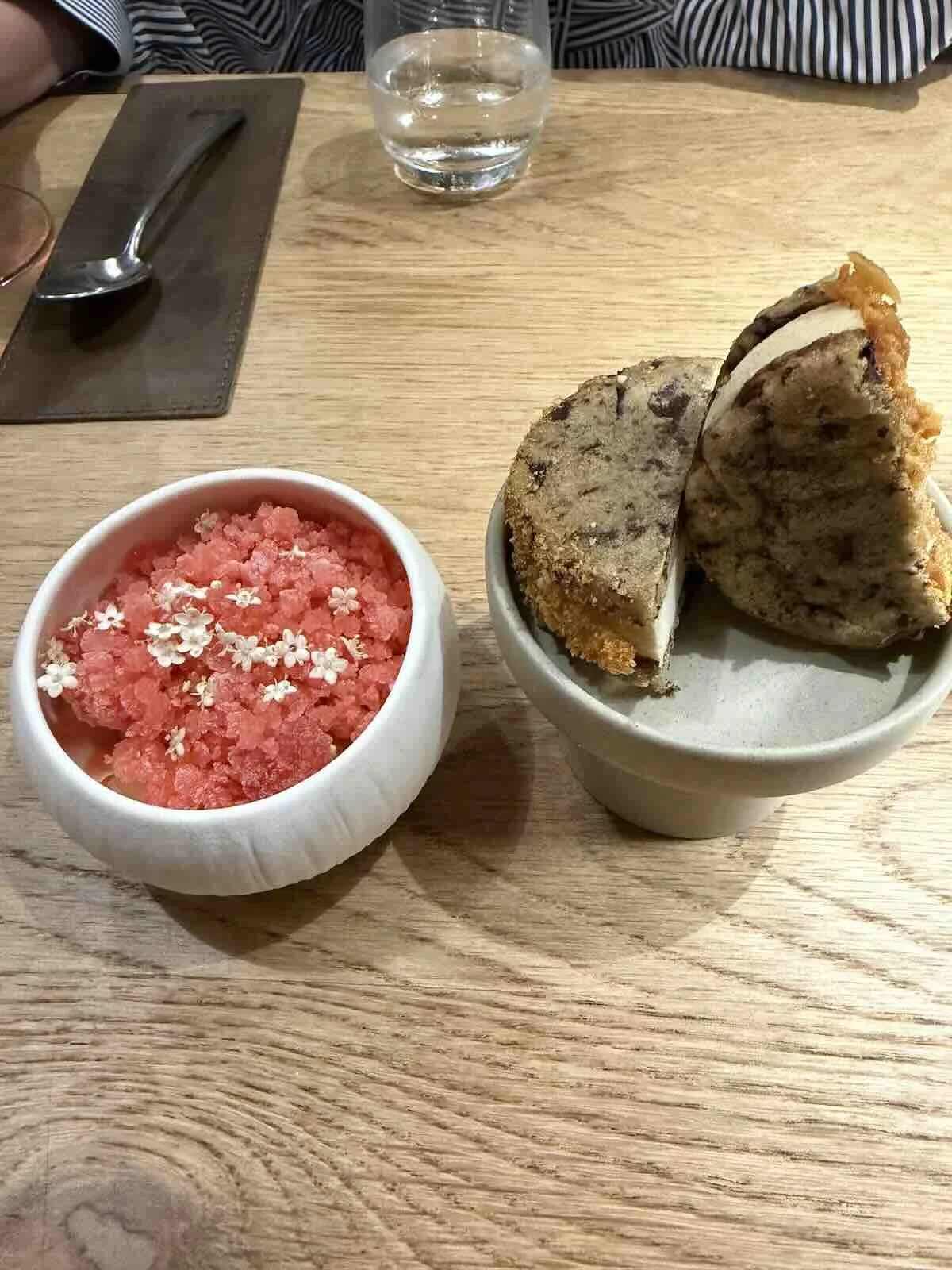 Little Fox - Dessert (Bergamot Posset and Ice Cream Sandwich)