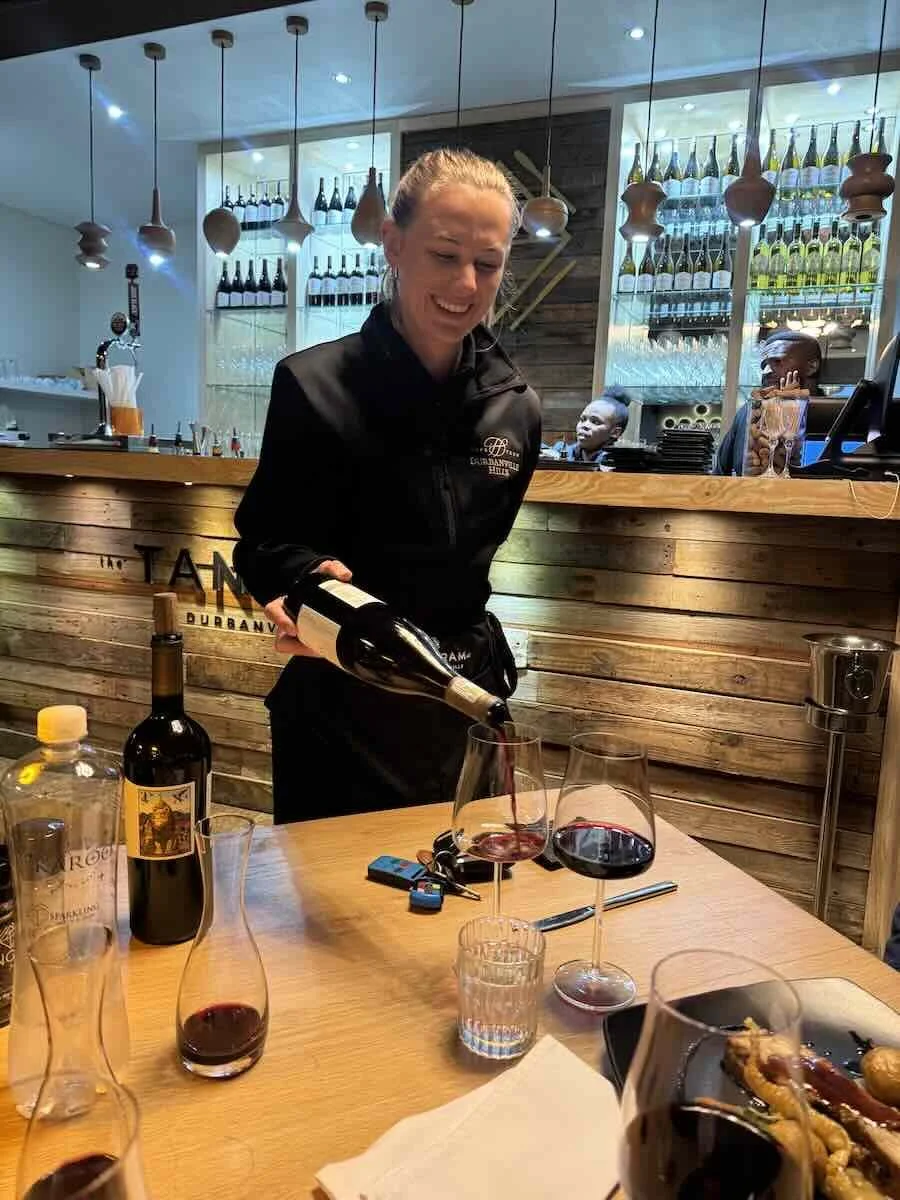 Service at Tangram restaurant Durbanville Hills wine