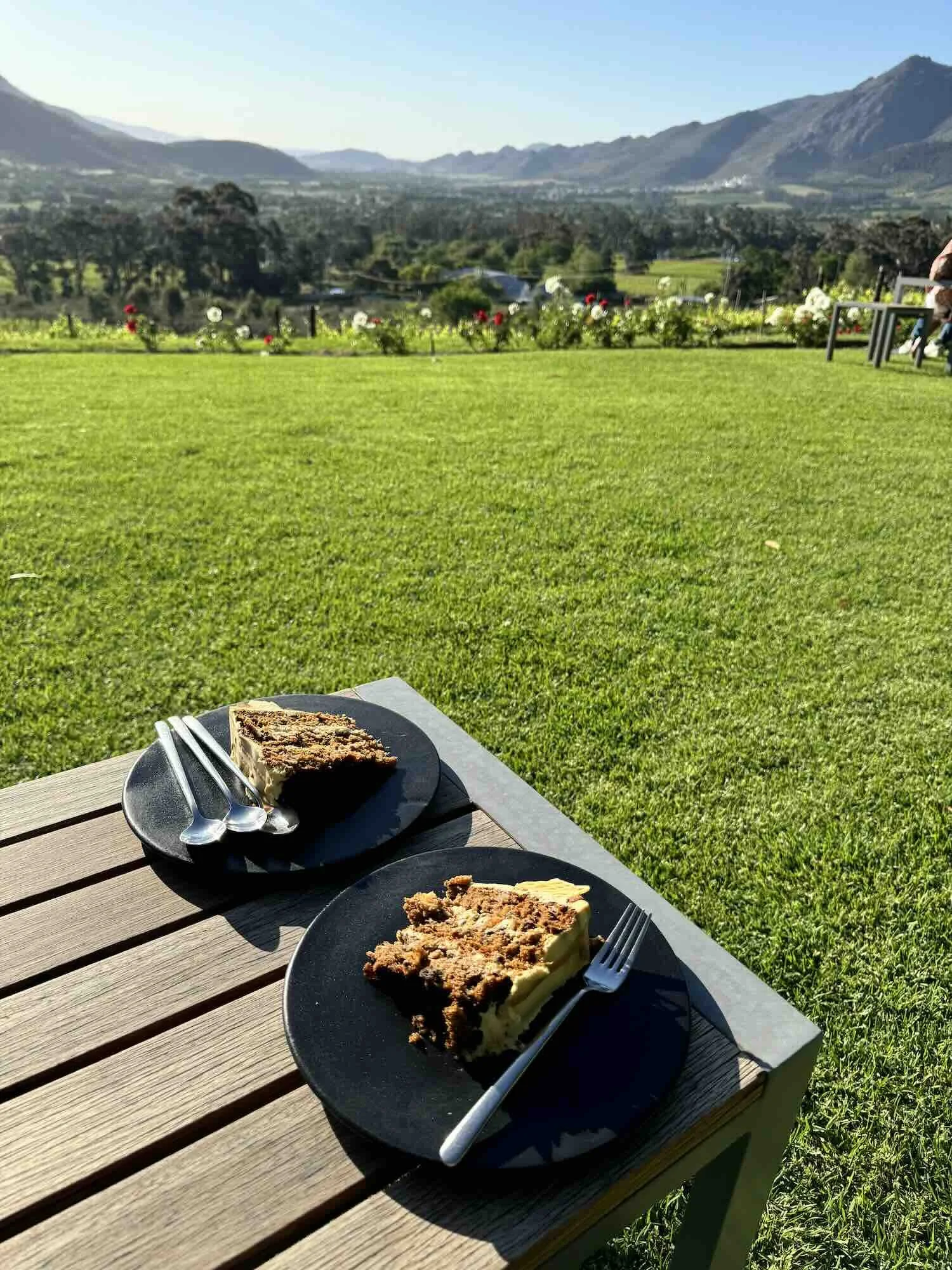 Complimentary Cake at La Petite Ferme