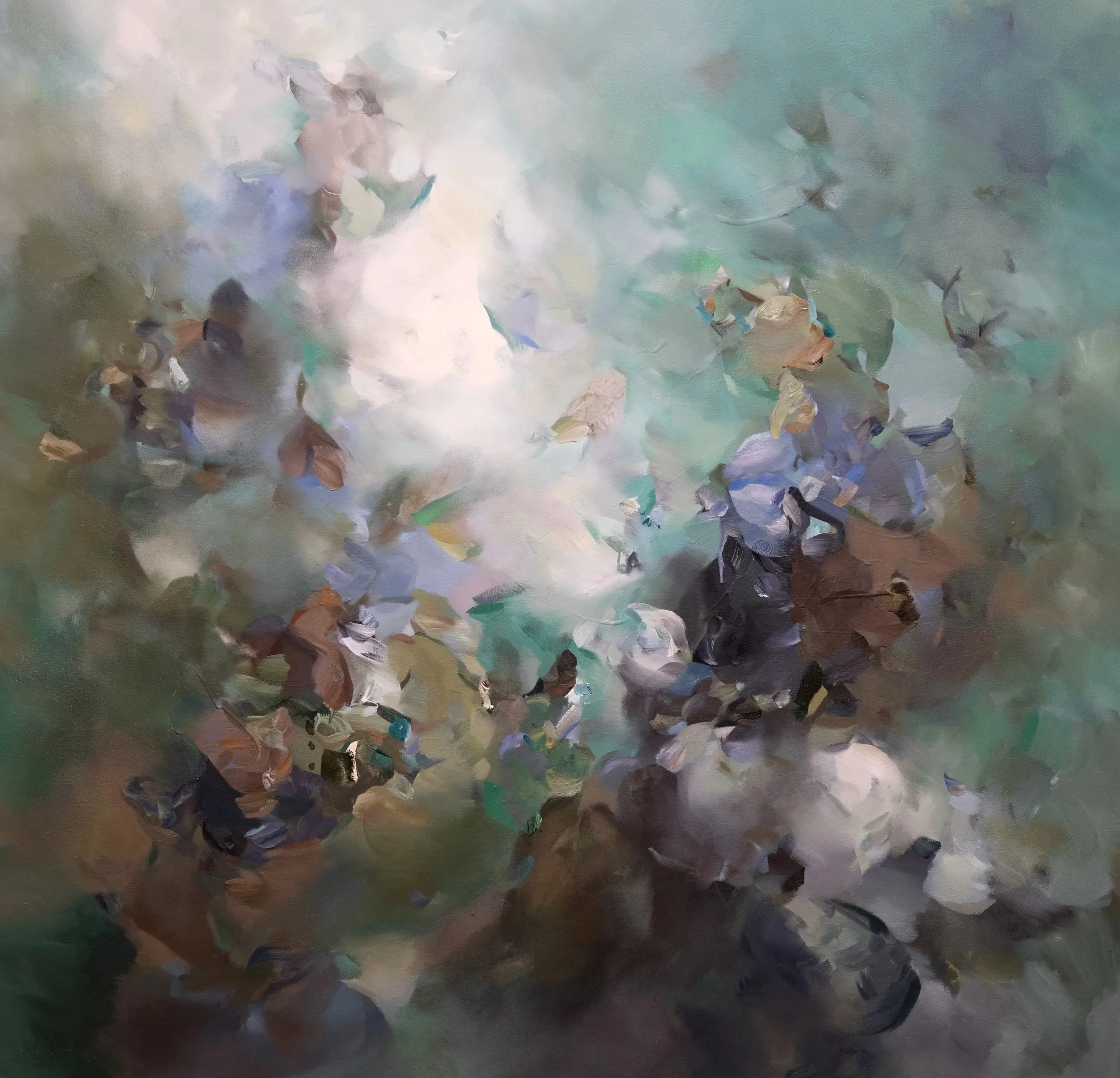 TOO BRIEF TO HOLD, 48x48 inches