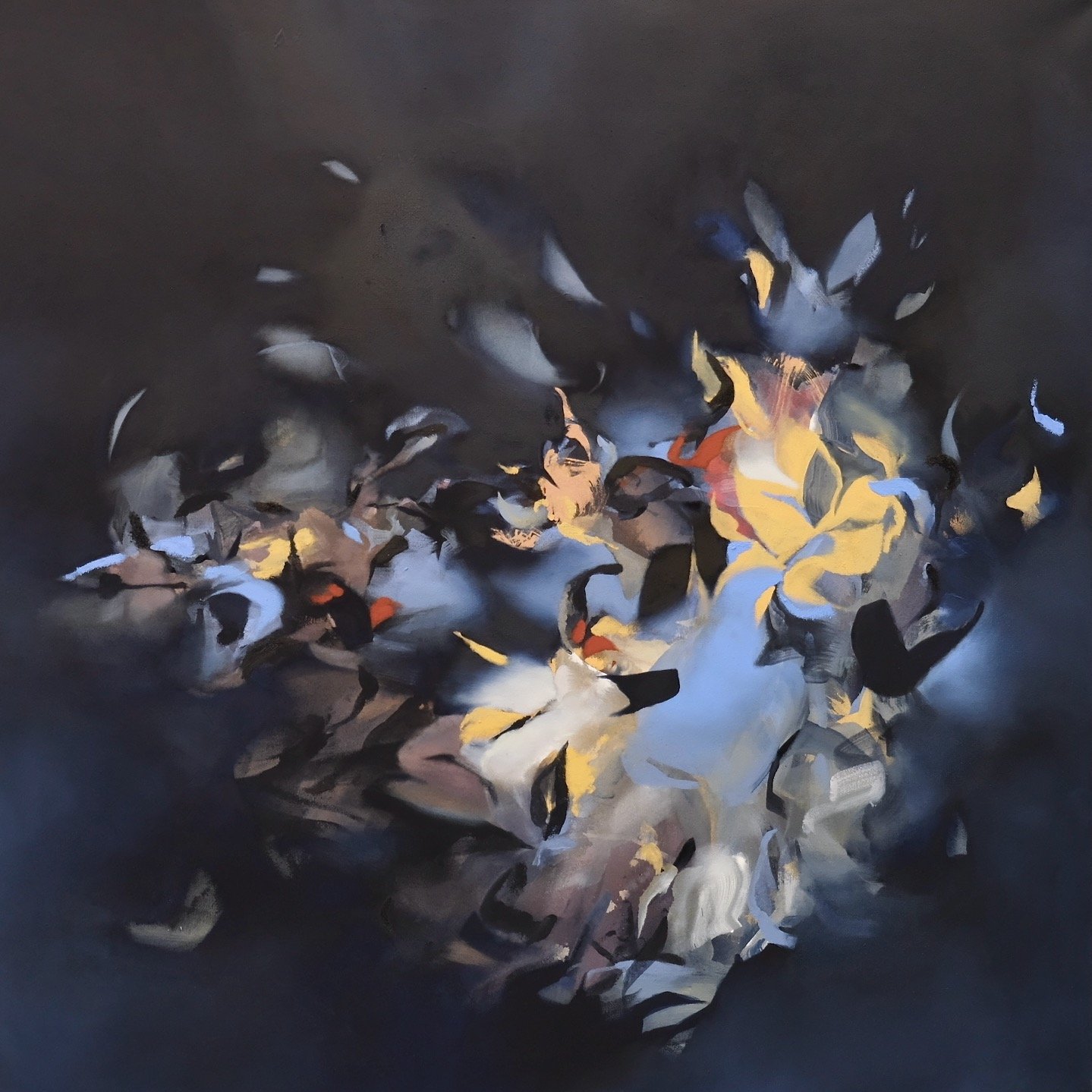 EFFLORESCENCE. 48 x 48. ACRYLIC, OIL & OIL PASTEL ON CANVAS. 2023