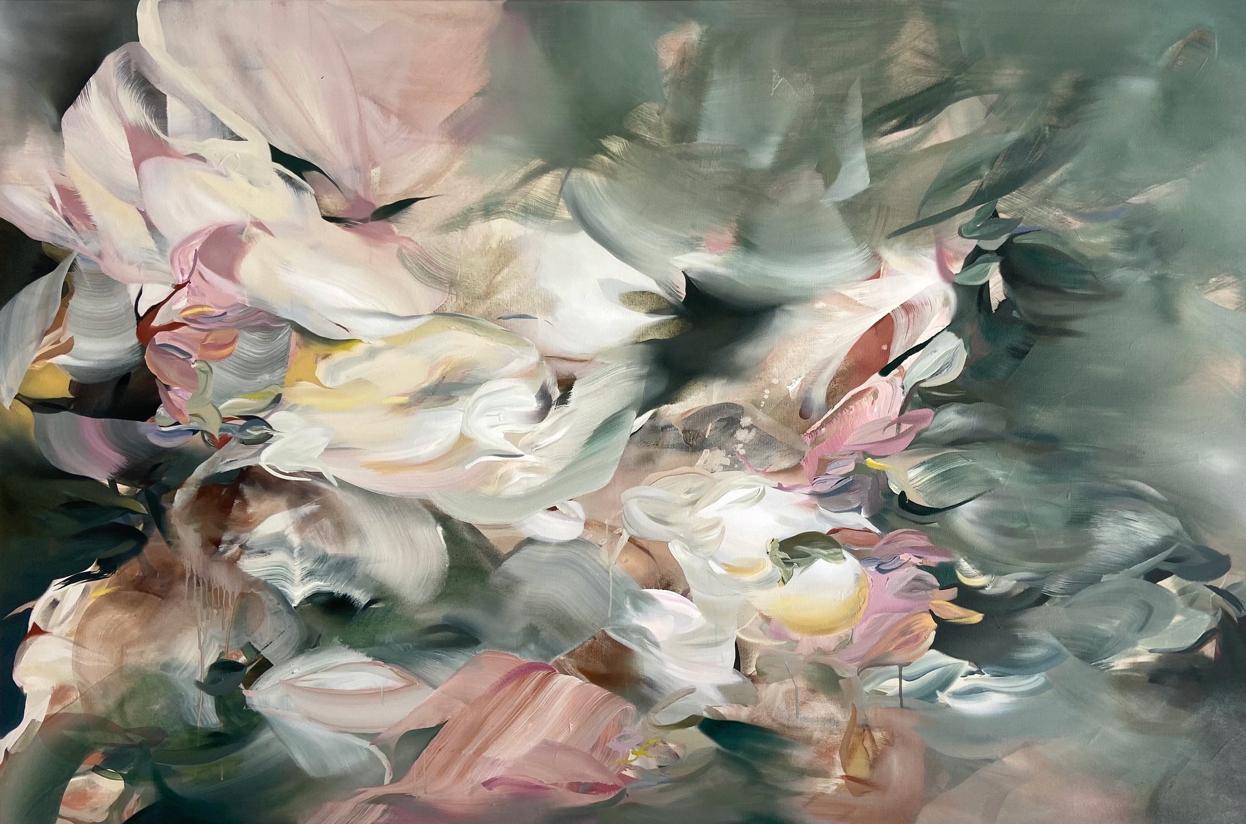 TITLE TBD. 48 x 72. ACRYLIC & OIL ON CANVAS. 2023