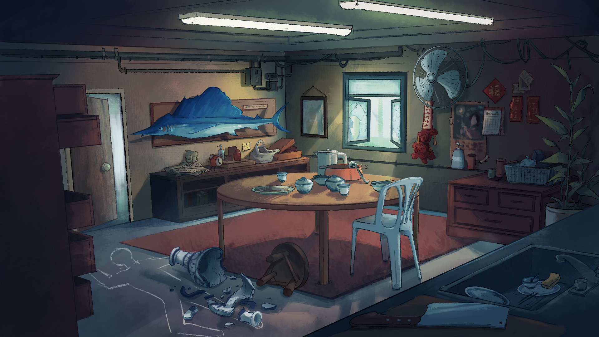 Background paint by Antonia Larceda