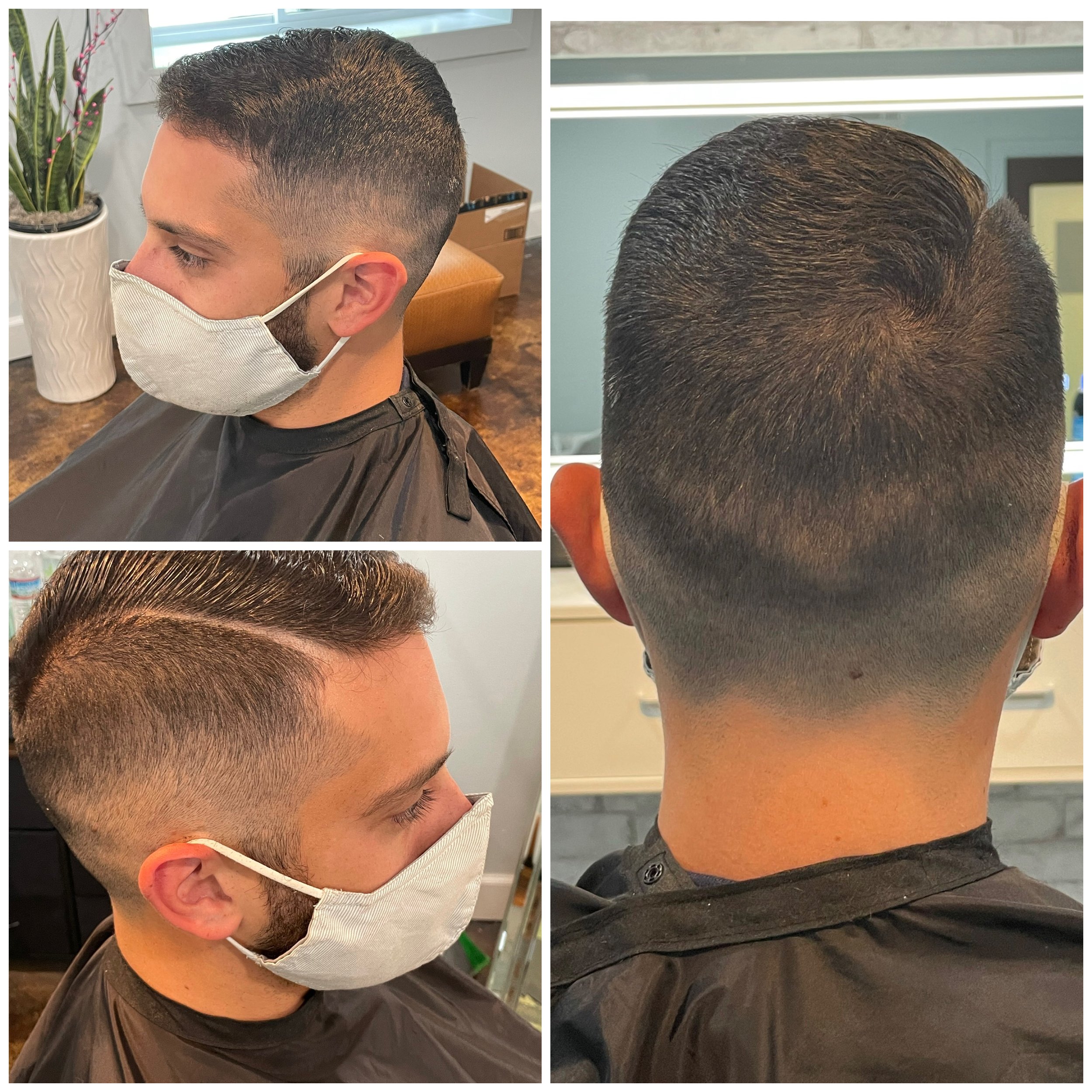 High Fade with Shaved Part & Natural Hair Line 