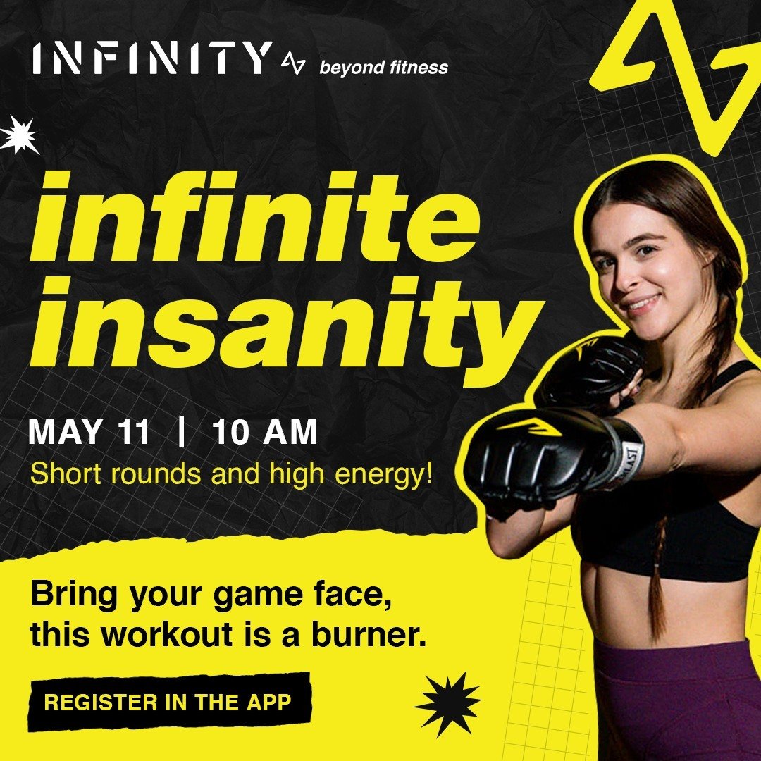 Get ready to unleash Infinite Insanity on May 11 at 10 am! 💥 With short rounds, high energy, and 80 minutes of pure intensity, this workout is guaranteed to push your limits. Bring your game face and get ready to feel the burn!

Don't miss out &ndas