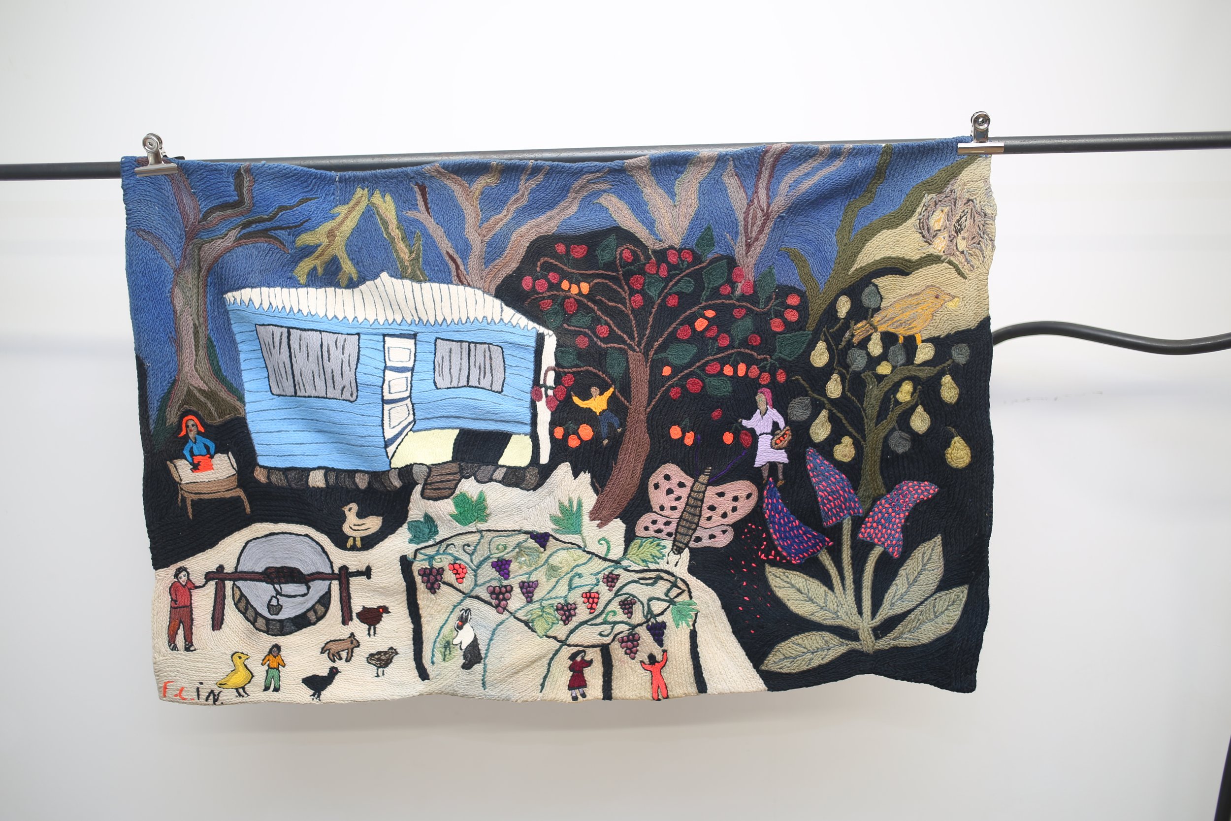 psychedelic garden crewel work