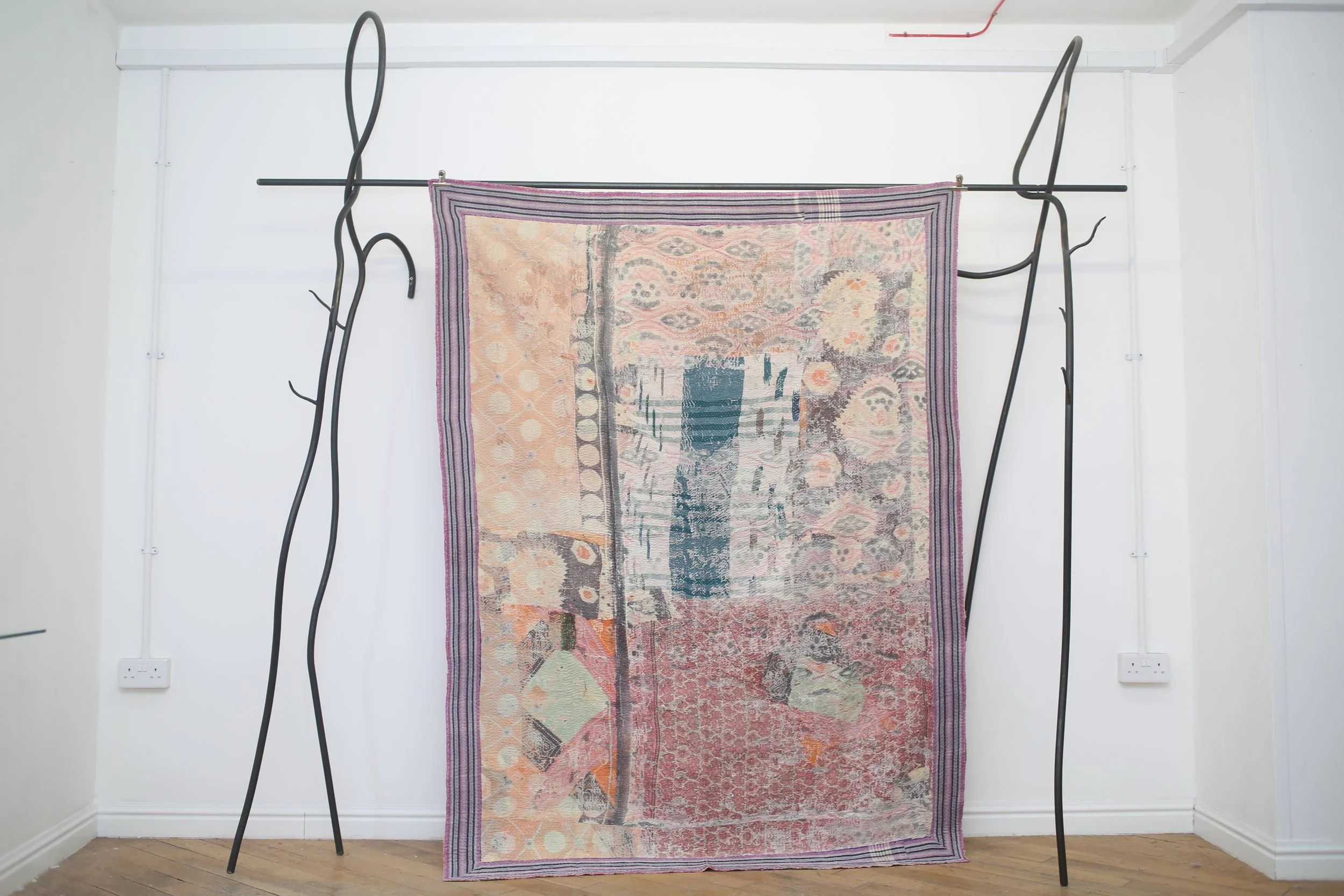 pale collage kantha quilt