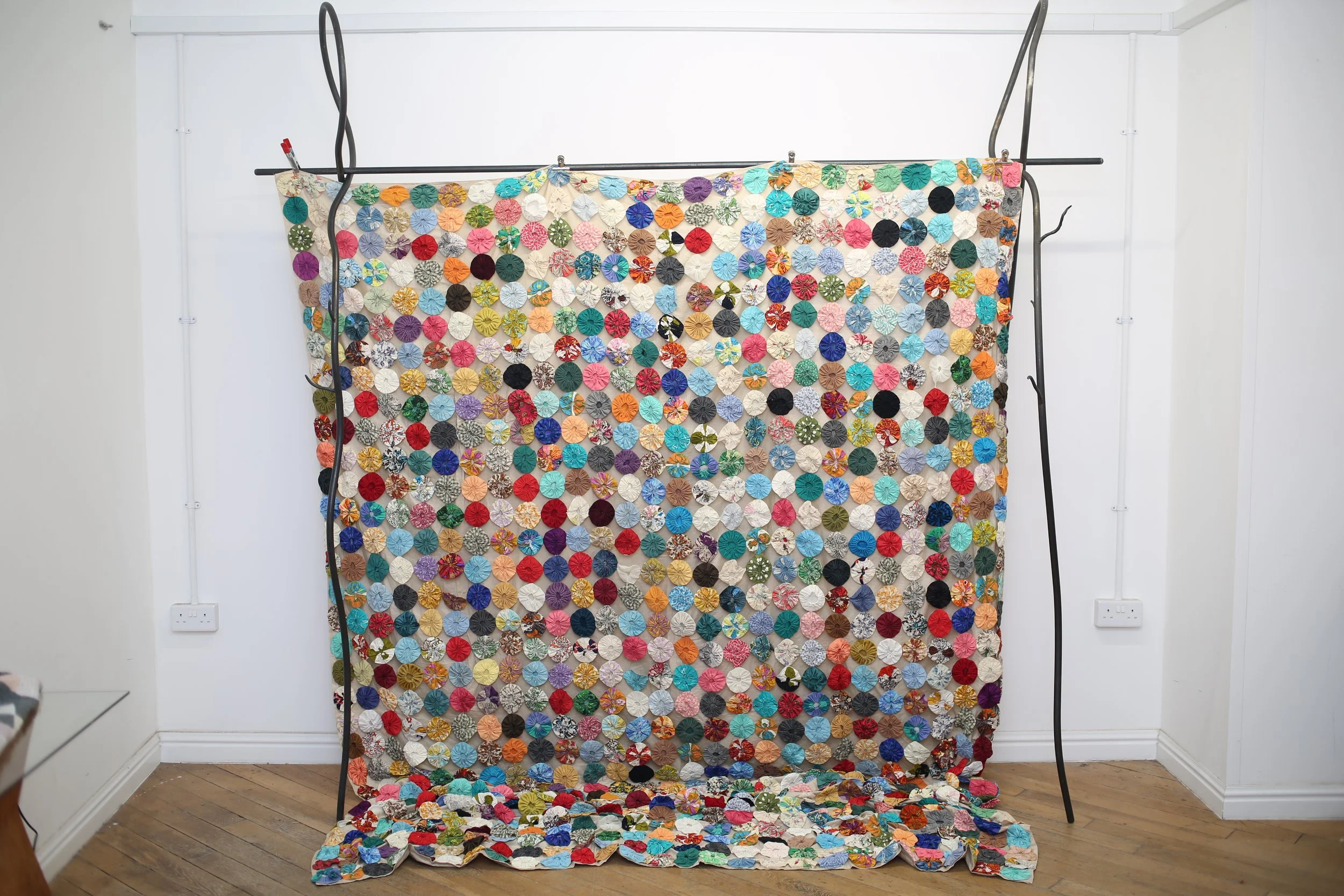 multicolour yo-yo quilt