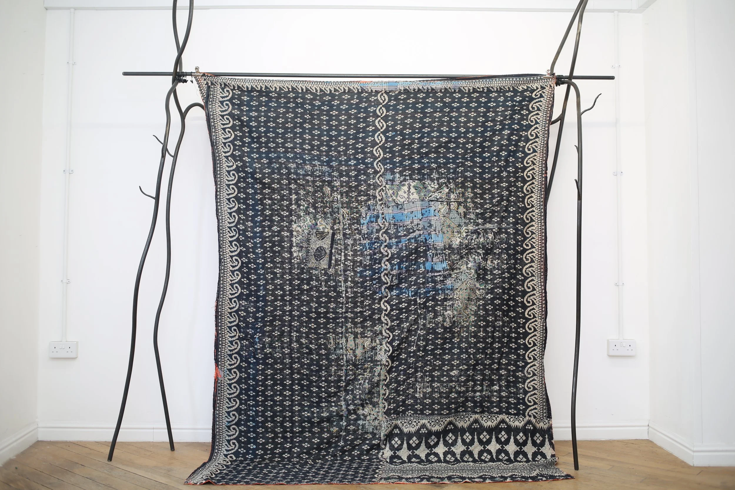 black shells kantha quilt