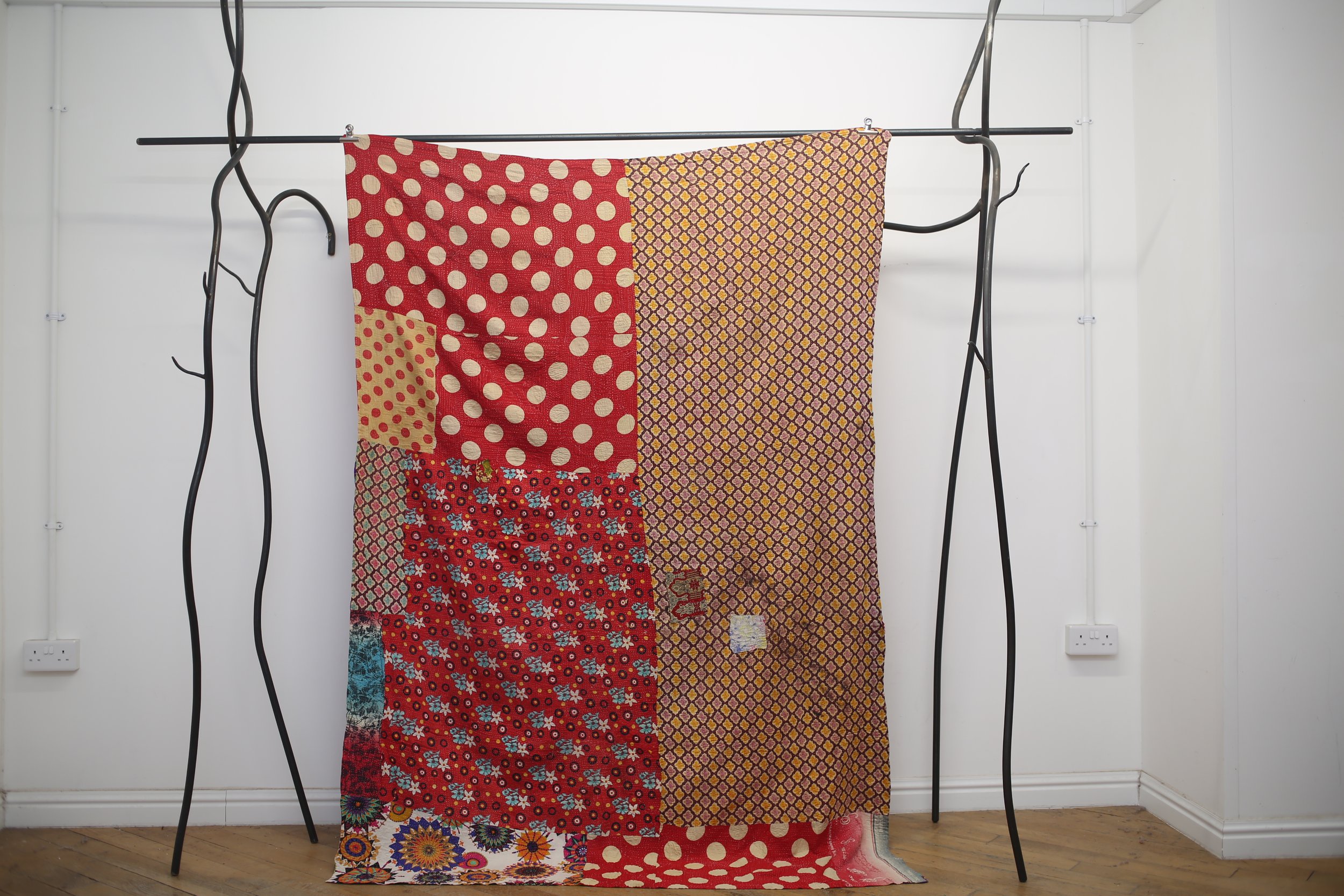 unusual police kantha quilt