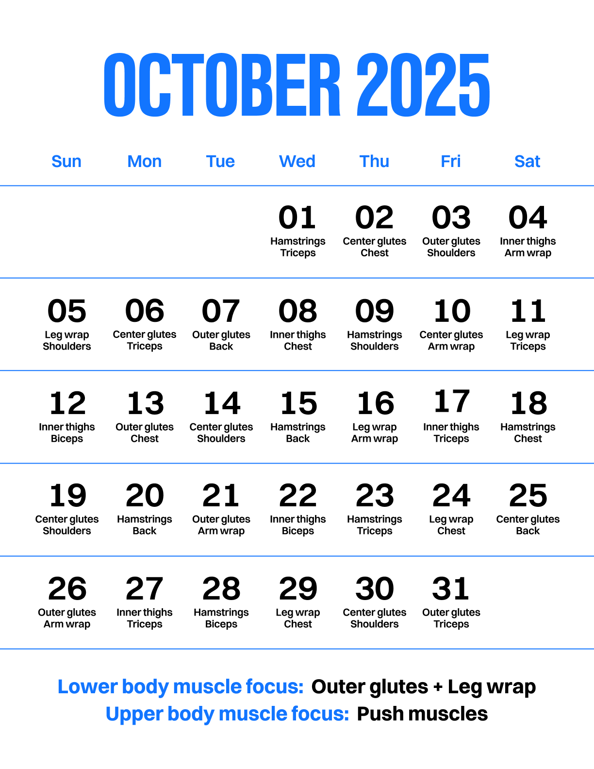 Muscle Focus Calendar Signage