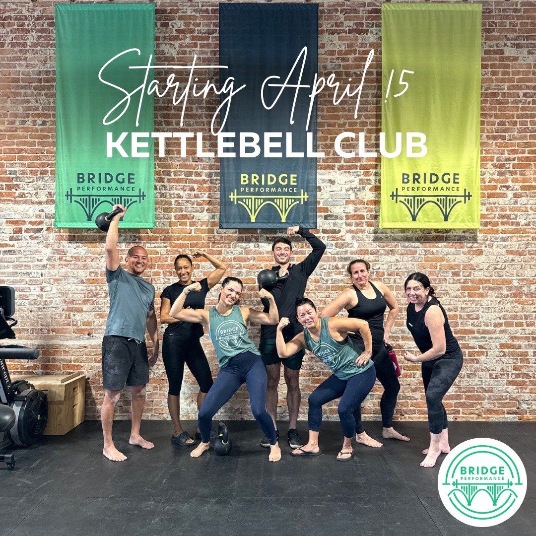 🔔 Join us at Bridge starting April 15th for our Kettlebell Club! 
💪 Get ready to dive into proper technique, controlled movement, and develop high level skills to unlock strength and power. Don't miss out &ndash; let's swing into fitness together!