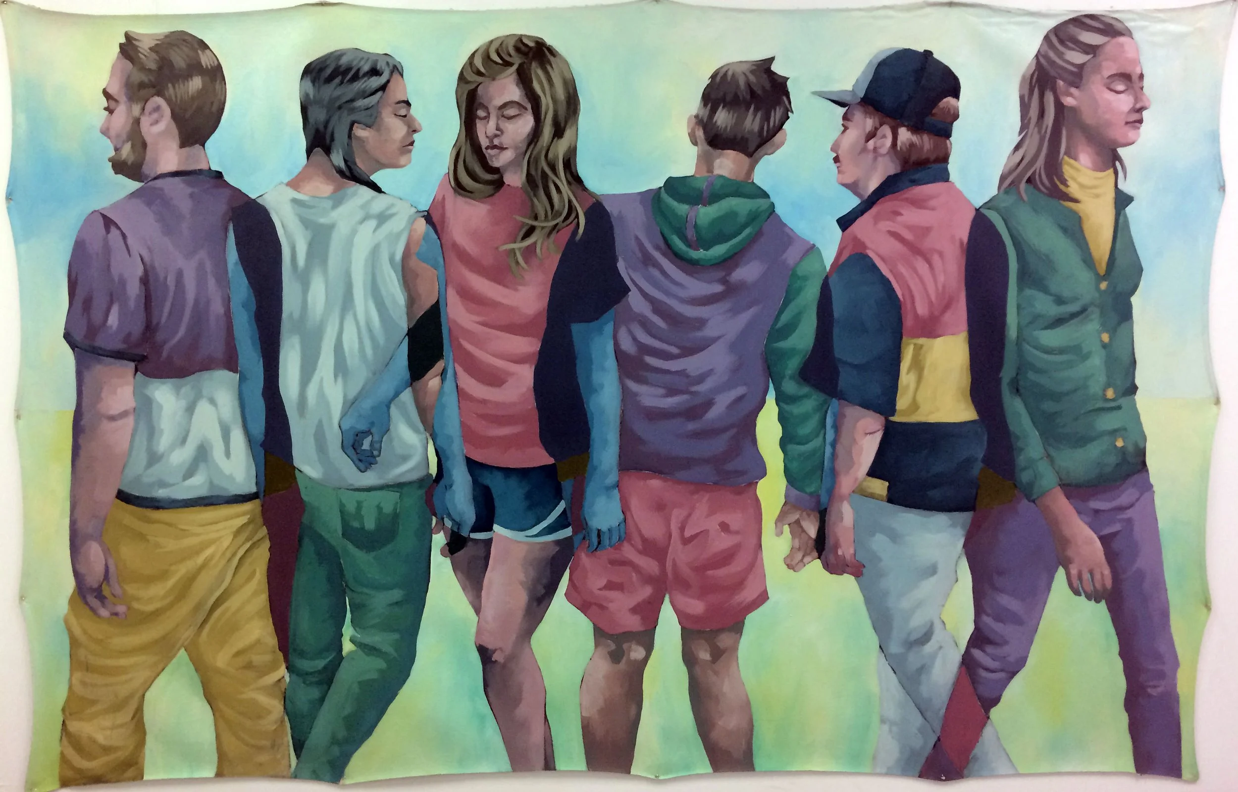  Ephemeral   6 x9 ft  acrylic paint on drop cloth canvas  2018 