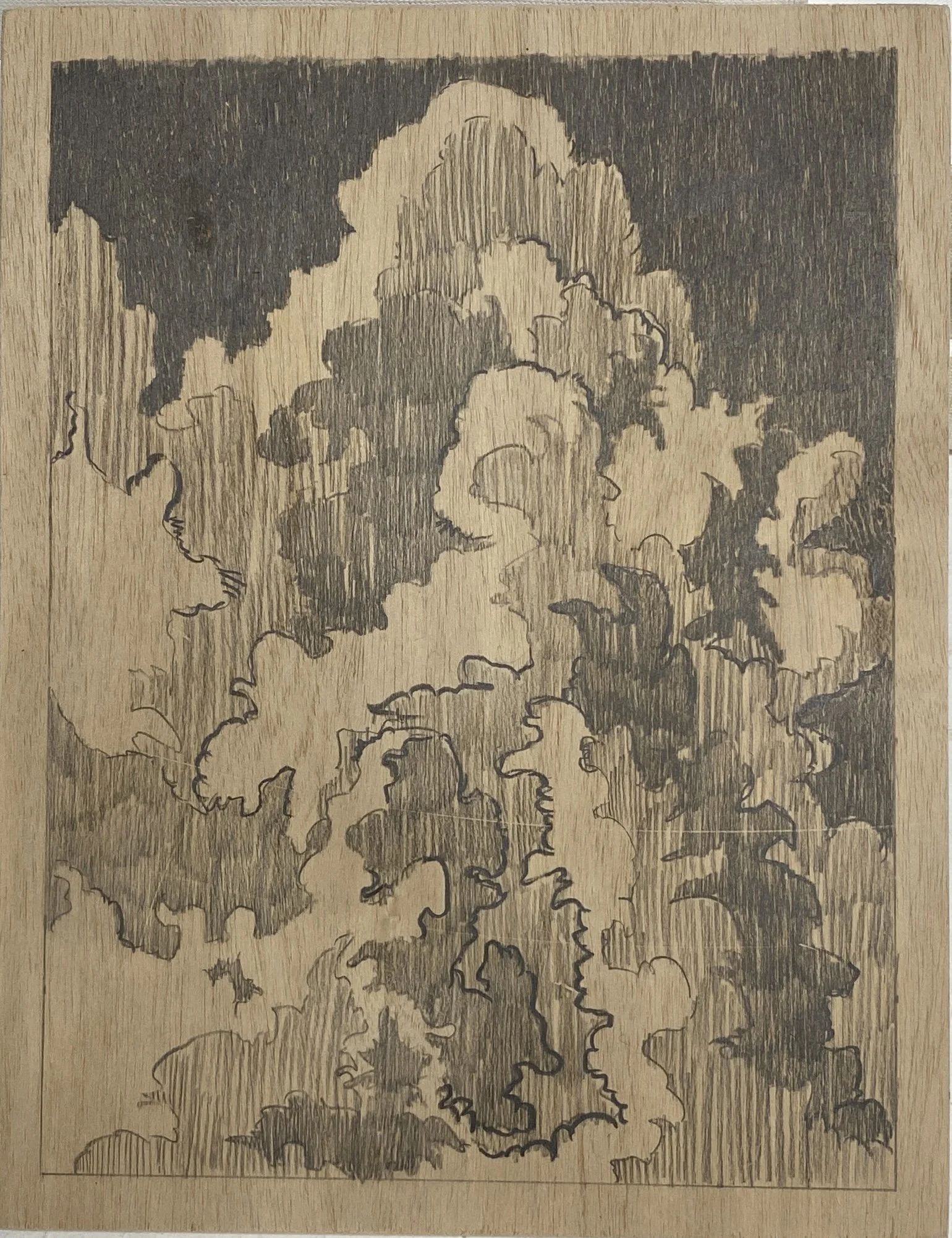  REALMS: Atmosphere  graphite on panel  9 × 12 in  2025 