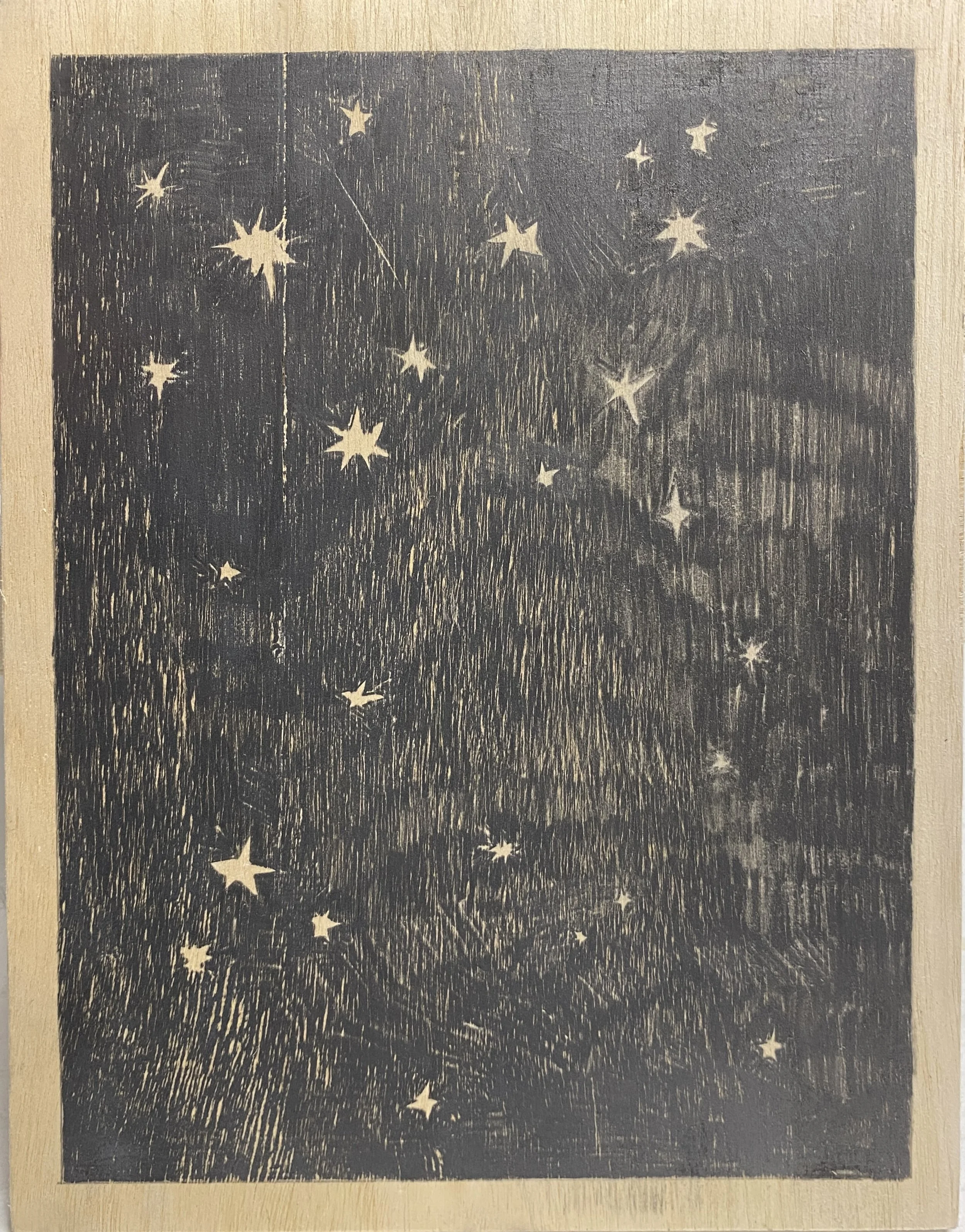  REALMS: Space  graphite on panel  9 × 12 in  2025 