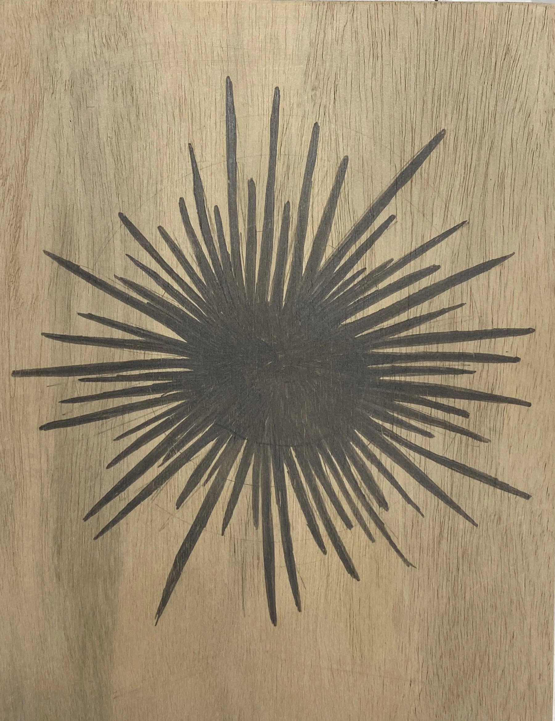  INDIES: Chaos  graphite on panel  9 × 12 in  2025 