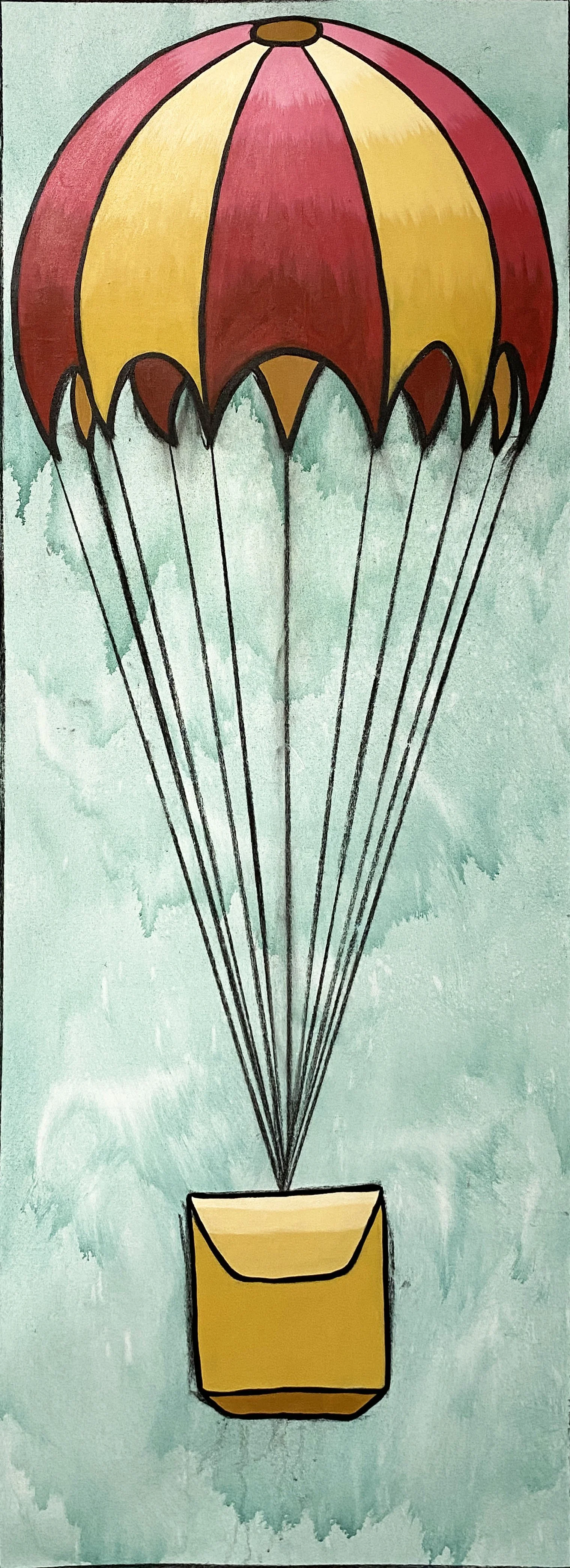  Parachute Study #2  acrylic paint and charcoal on canvas  24 x 62 in  2026 
