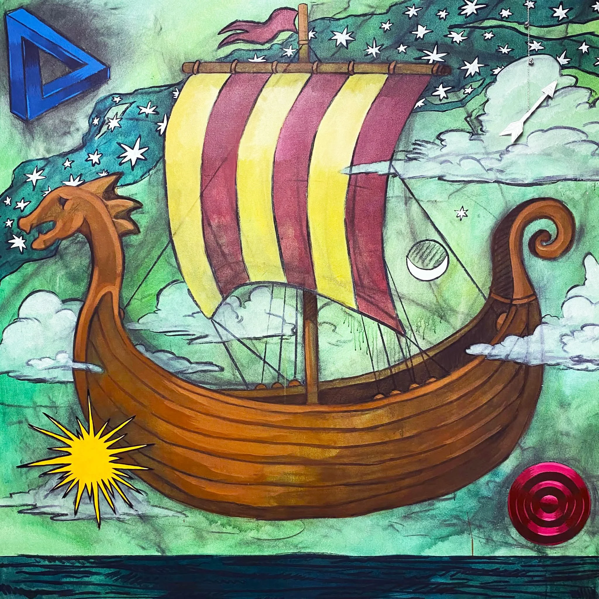  ILLUSION ORACLE  72 × 72 in  acrylic paint and charcoal on canvas  2026 