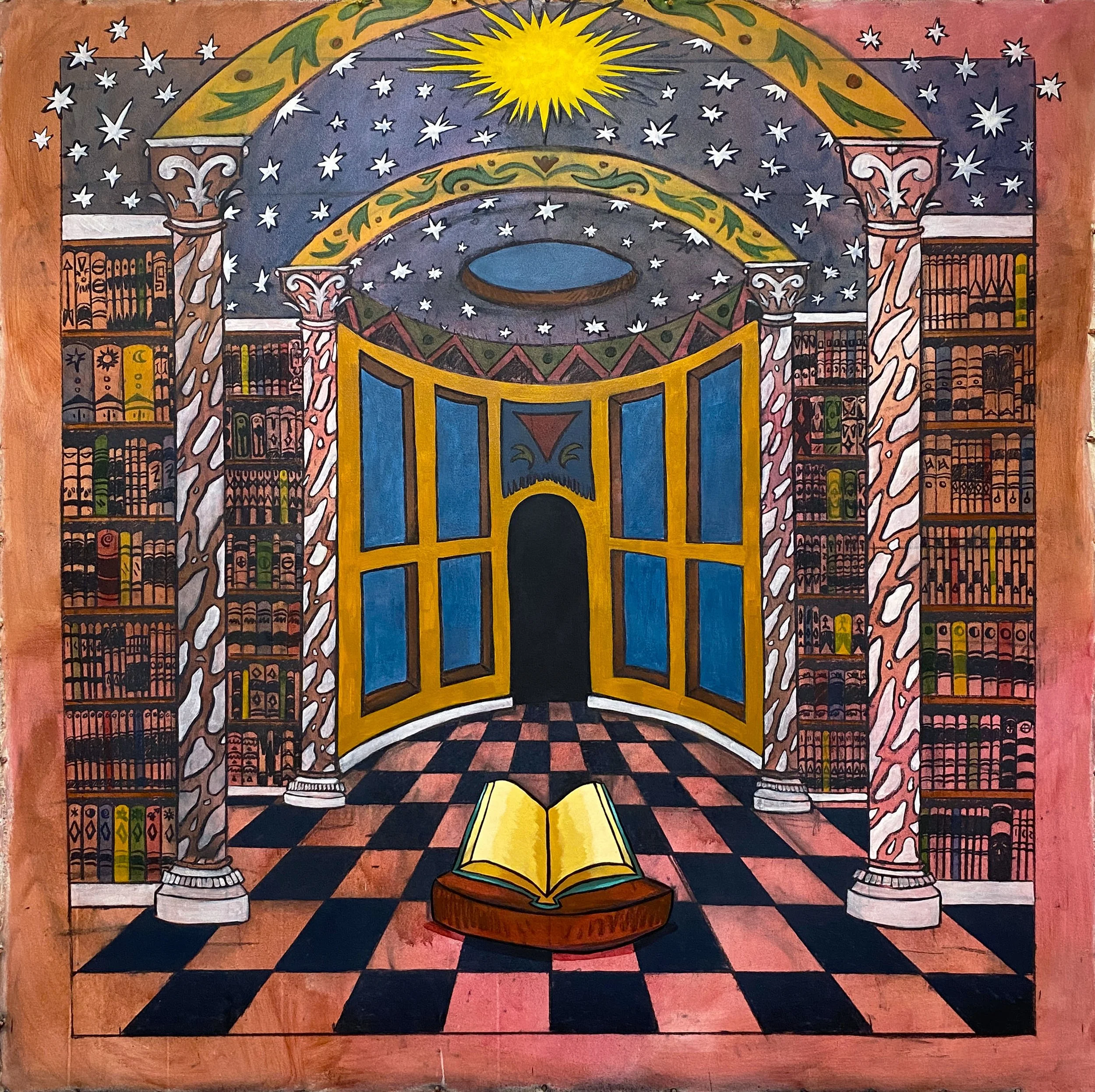  FABEL ORACLE  72 × 72 in  acrylic paint and charcoal on canvas  2026 