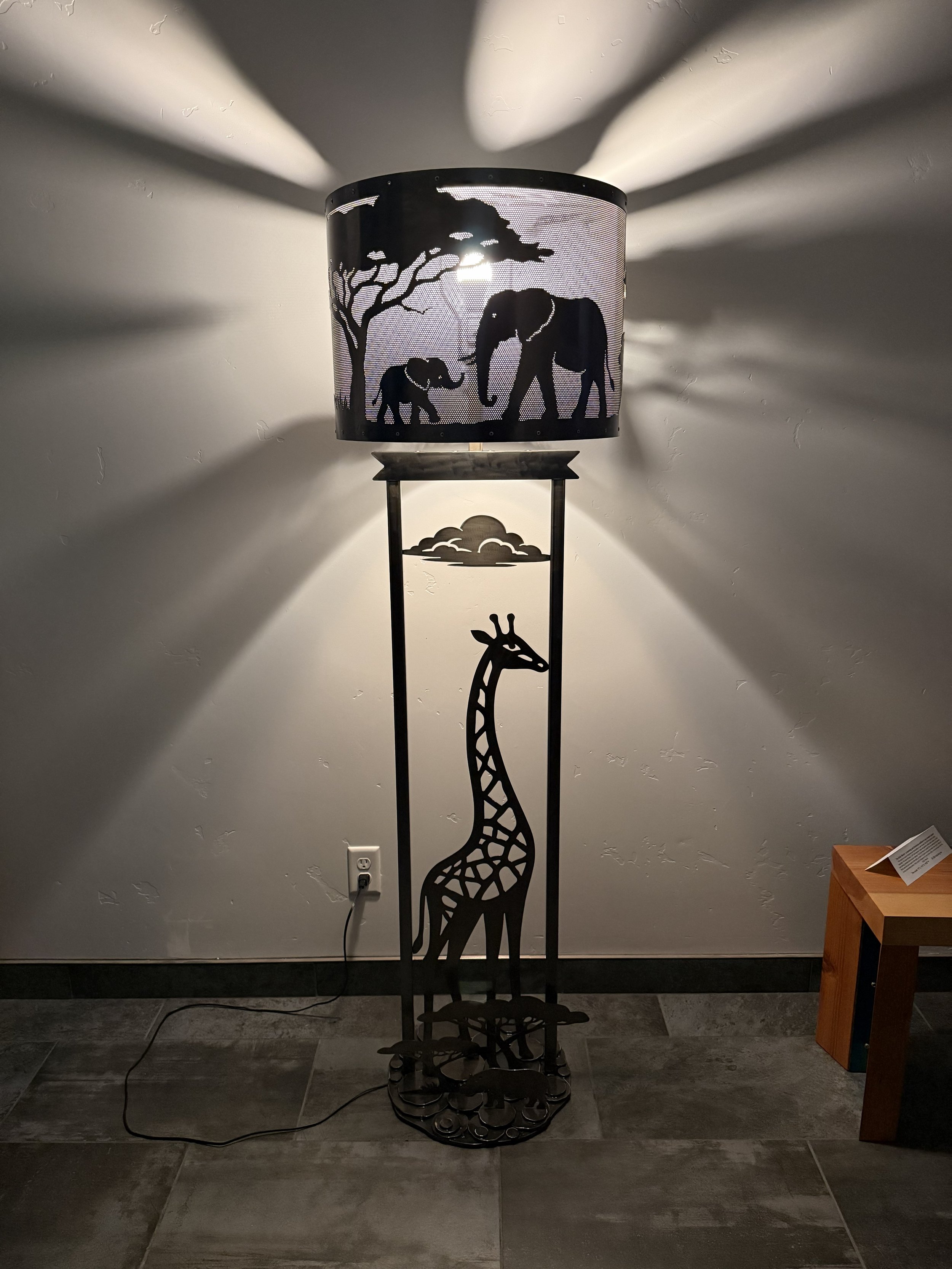 African Safari Steel Floor Lamp