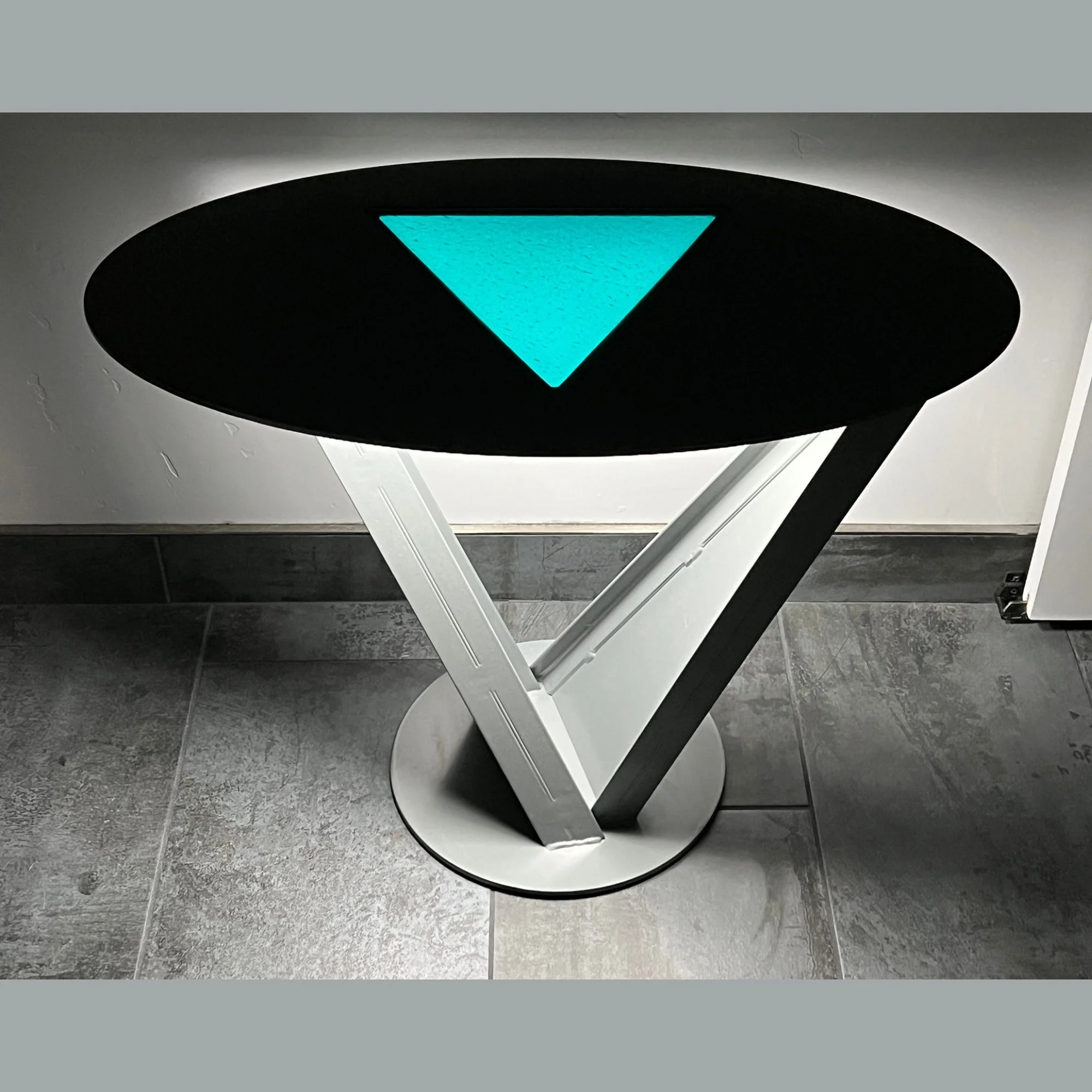 Metal and Glass End Table - "Zoey". Customizable.