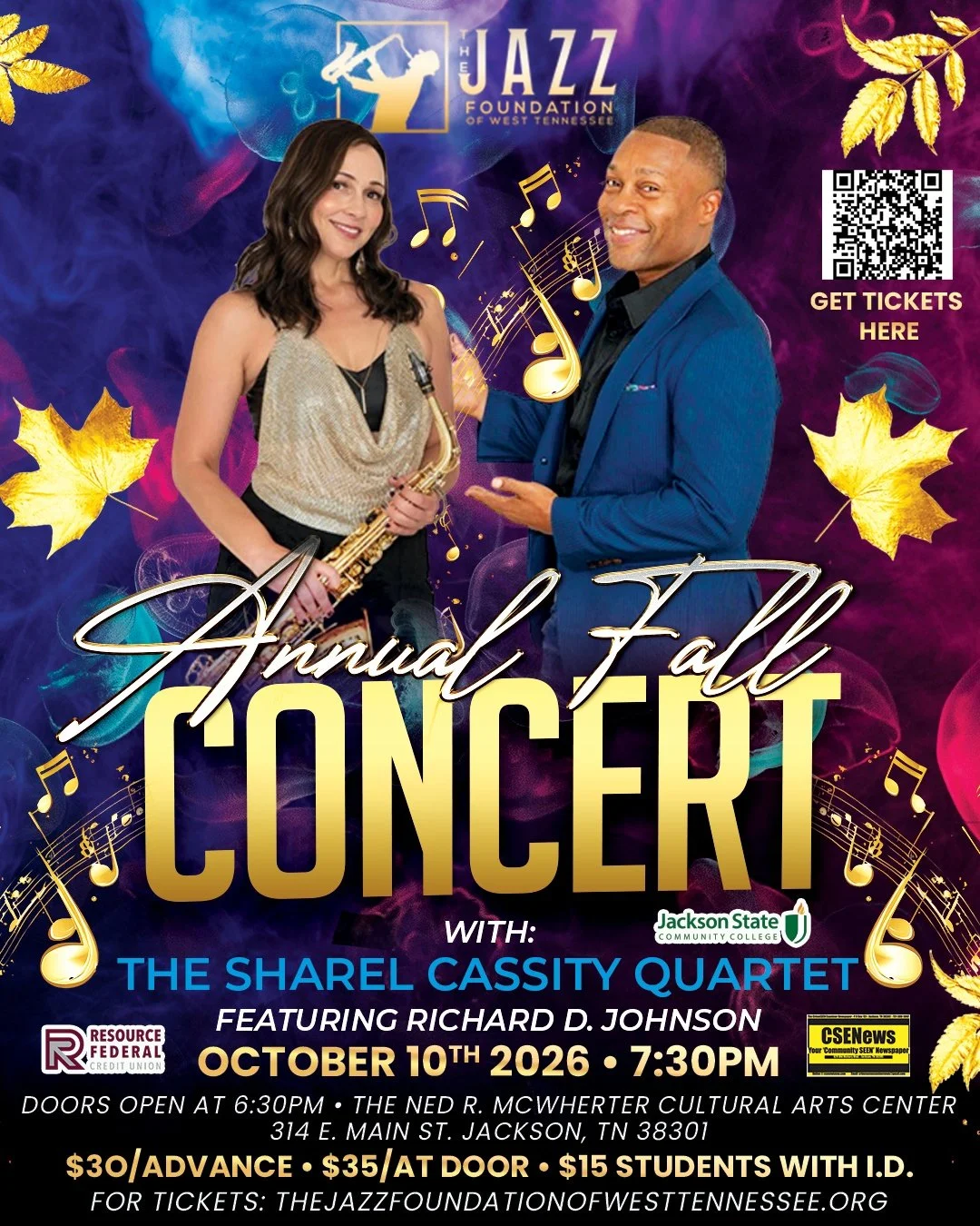 The Jazz Foundation's Annual Fall Concert with Sharel Cassity, featuring Richard D. Johnson