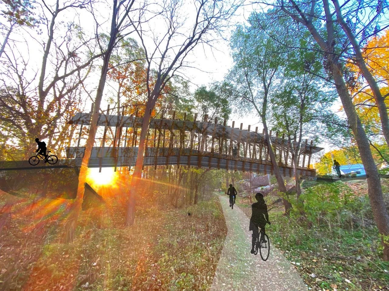 wooden bicycle bridge ideagram