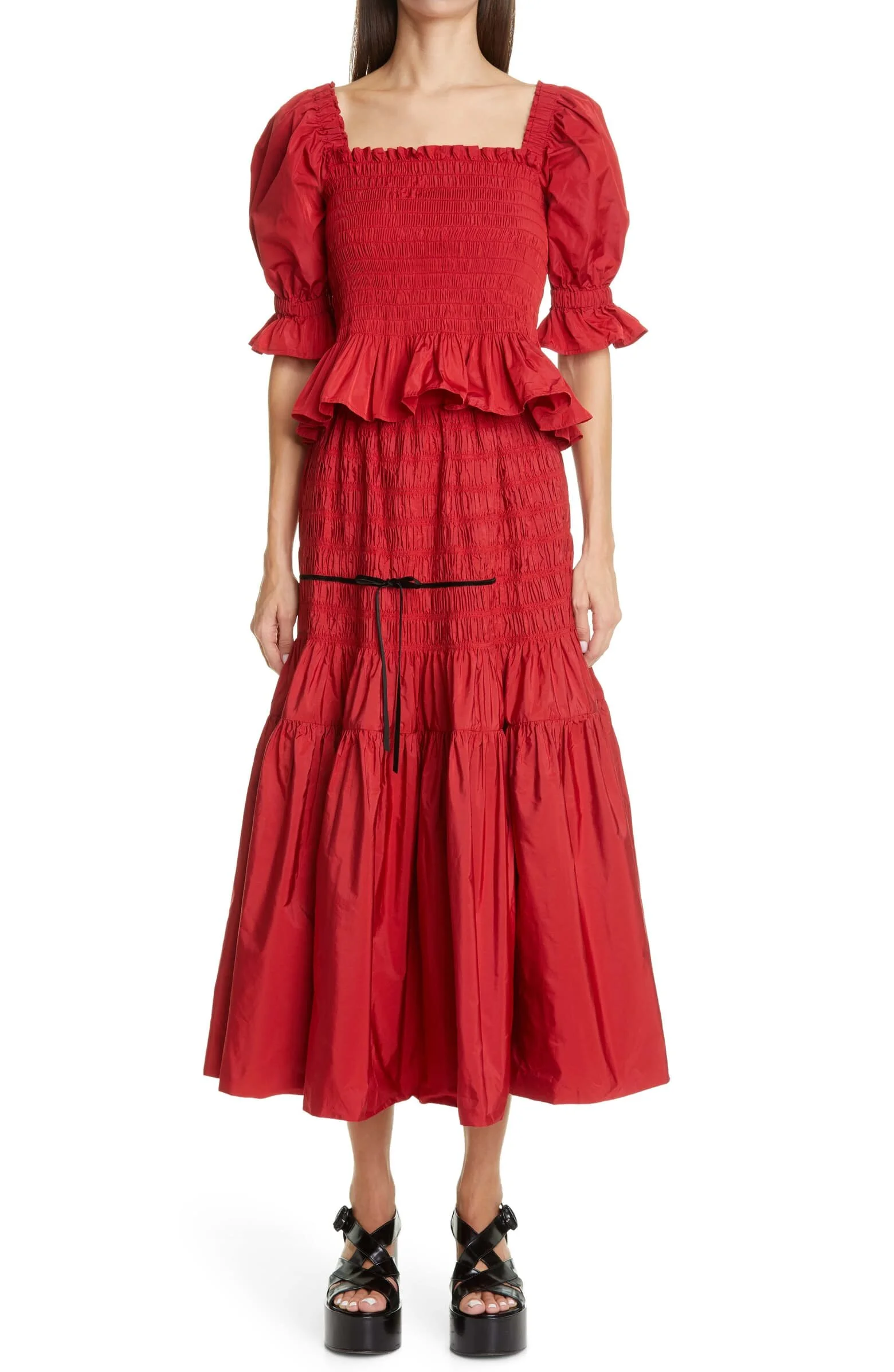 Mackenzie Shirred Taffeta Top