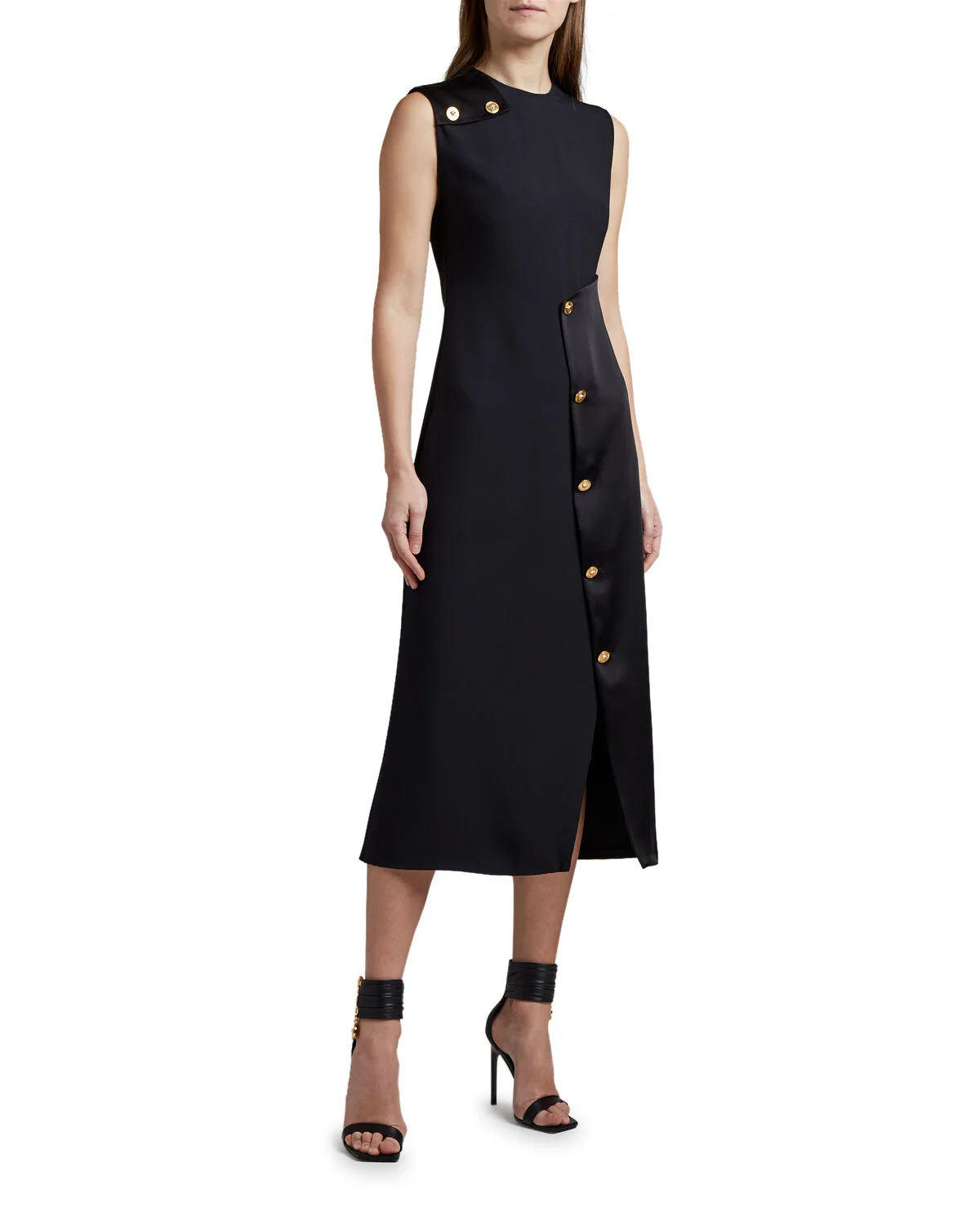 Button-Finished Cocktail Dress