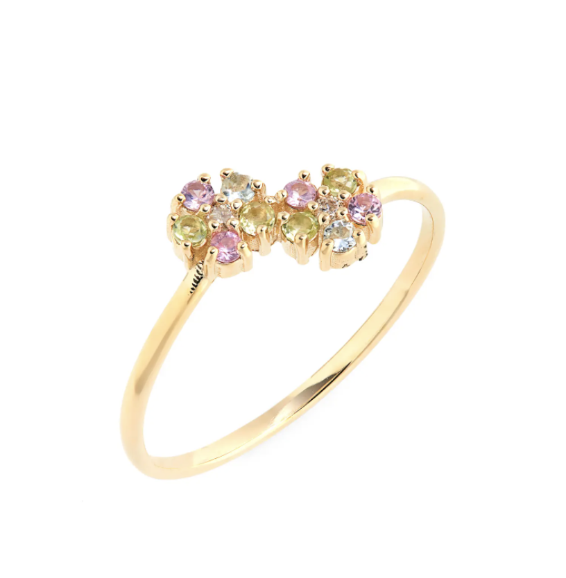 Unicorn Sapphire Double Flower Ring