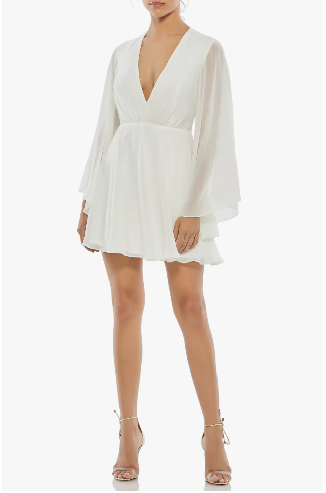 ngel Long Sleeve Chiffon Cocktail Dress