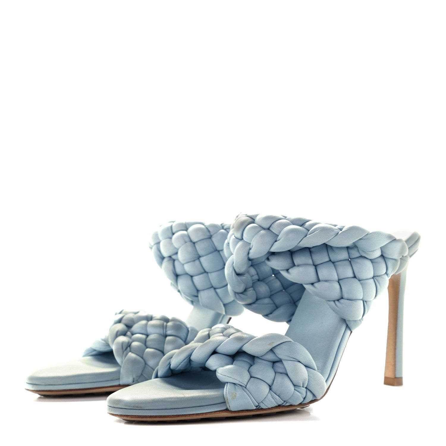 Nappa Twisted Padded Intrecciato Curve Slide Sandals