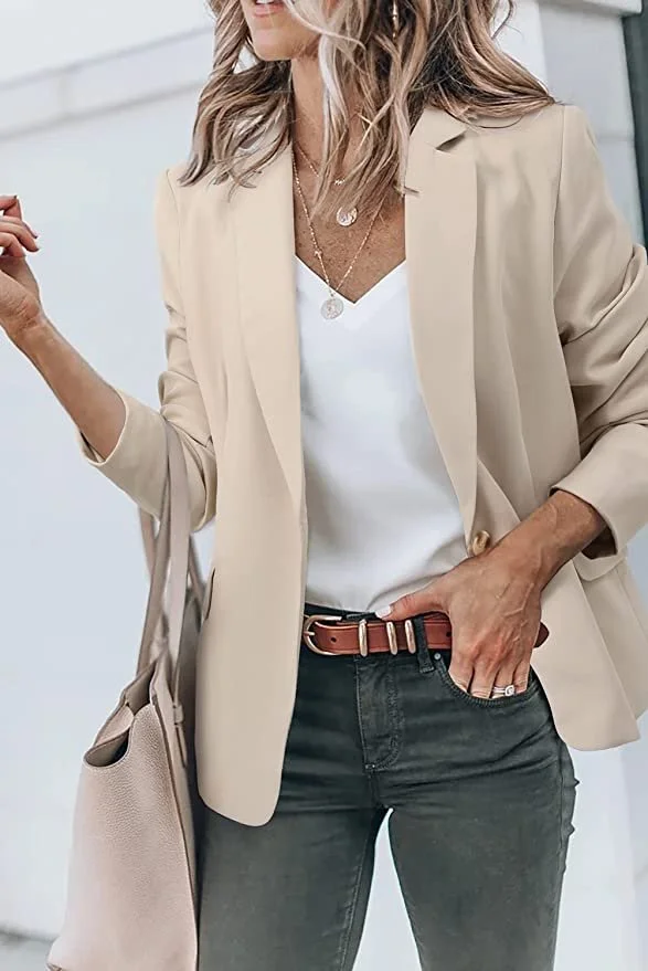 Blazer Jackets Lapel Long Sleeve