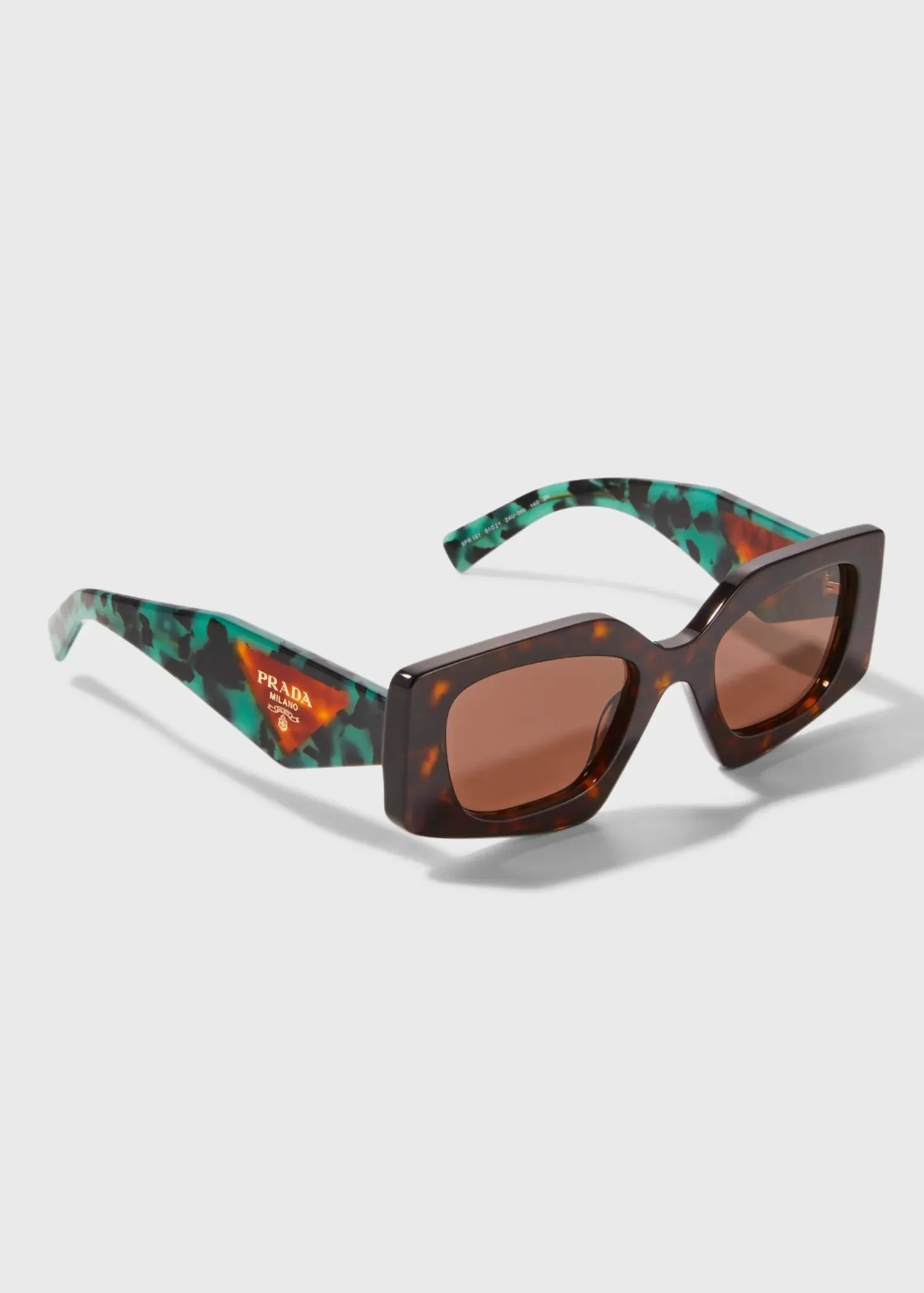 Multicolor Rectangle Acetate Sunglasses