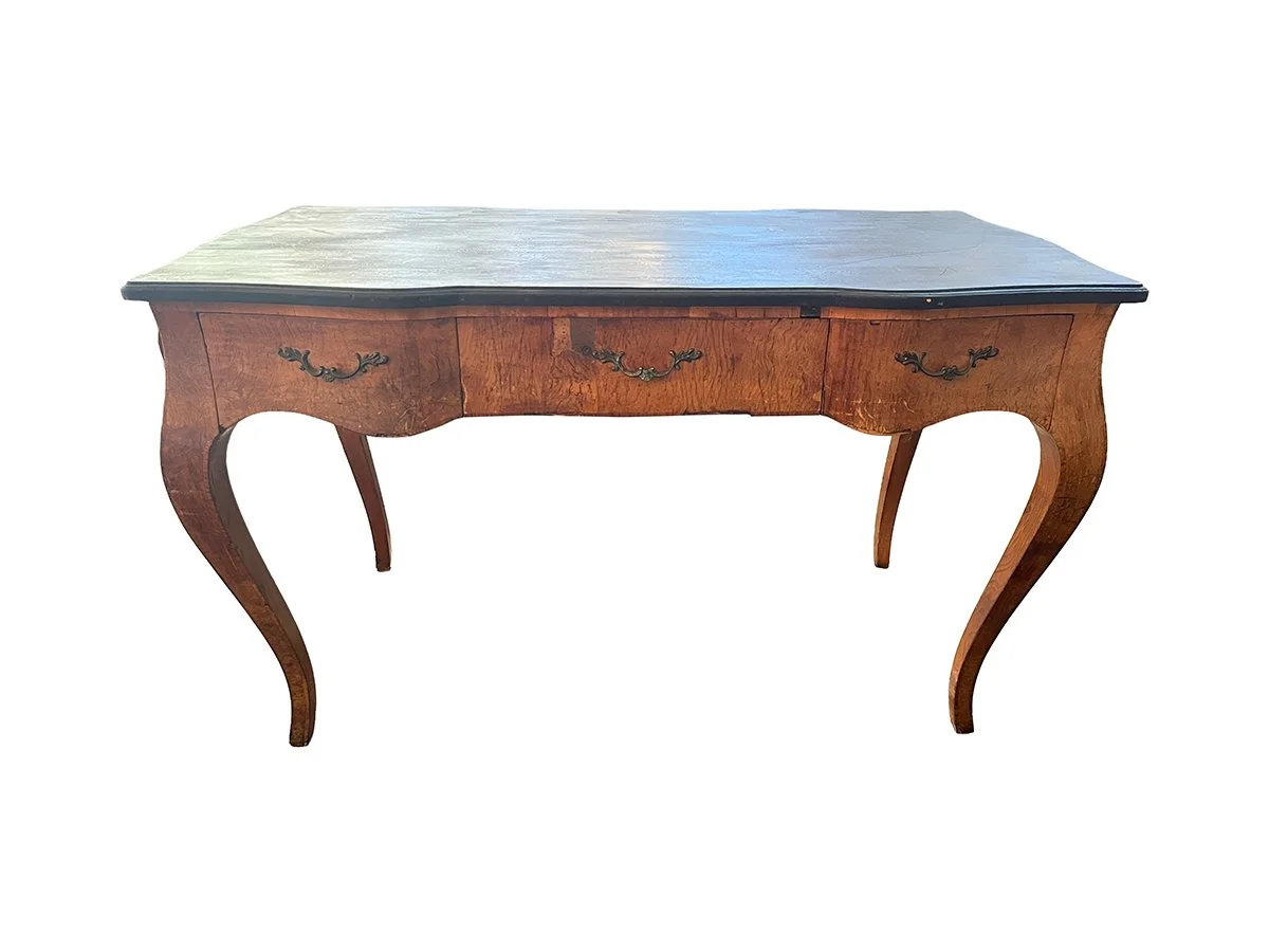 19th Century French Burlwood Desk with Blacktop